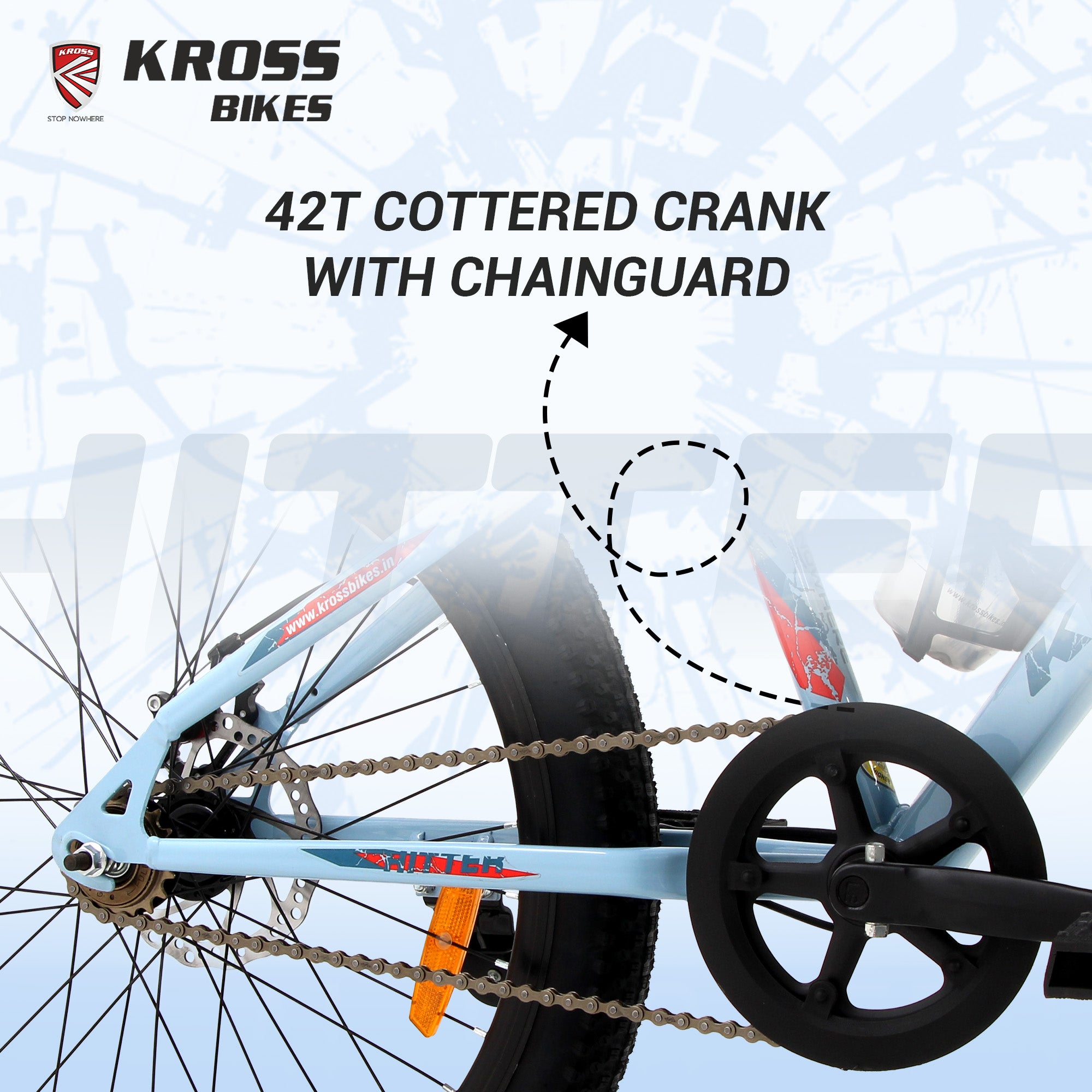 Kross Hitter 24T Mountain Bicycle for Kids (9–13 Years) with Dual Disc Brakes & Suspension Fork – Blue