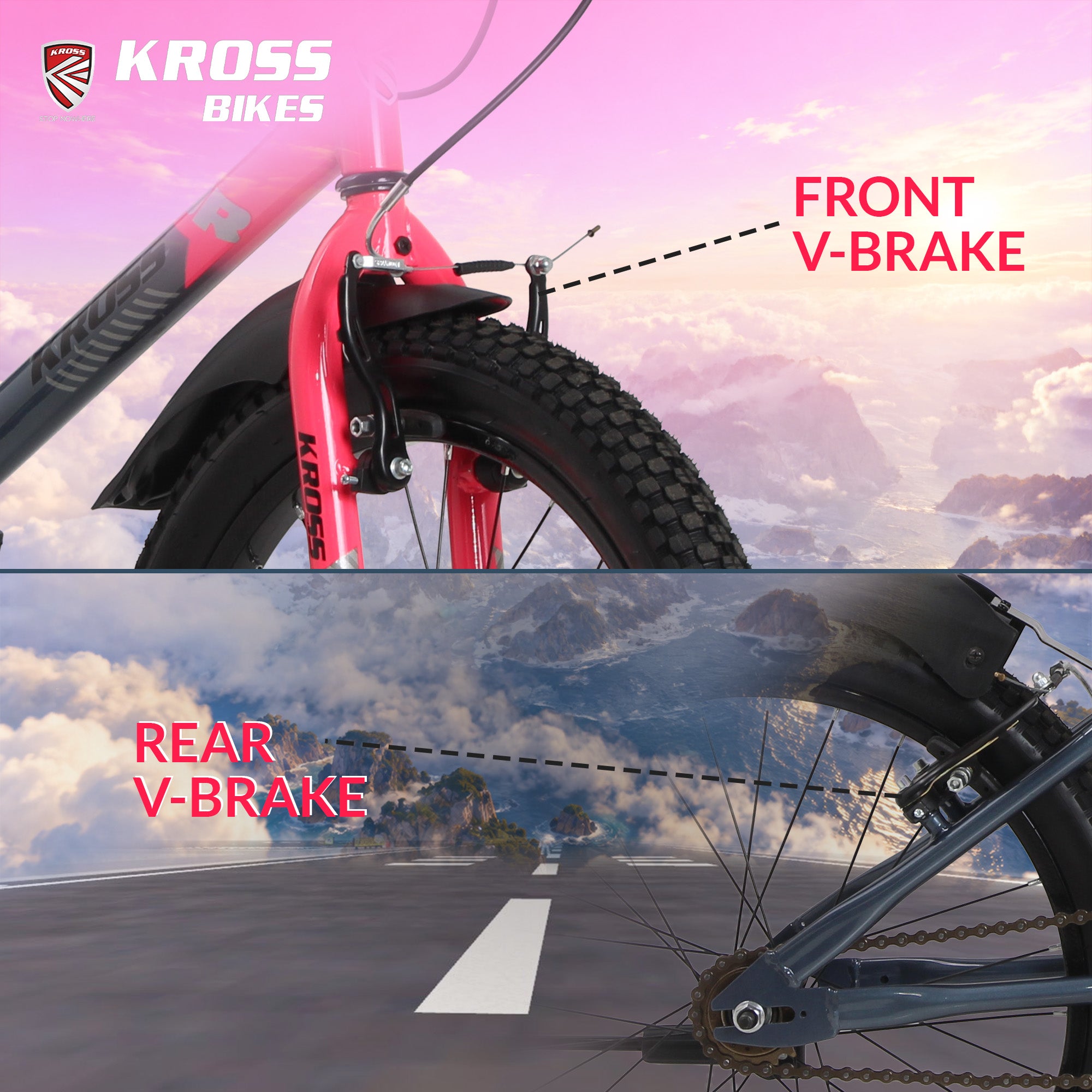 Kross Aviator 20T Kids Bicycle Grey/Pink | 20 x 2.40 Inch Tyres | Single Speed | Steel Frame | V-Brakes | Mudguards