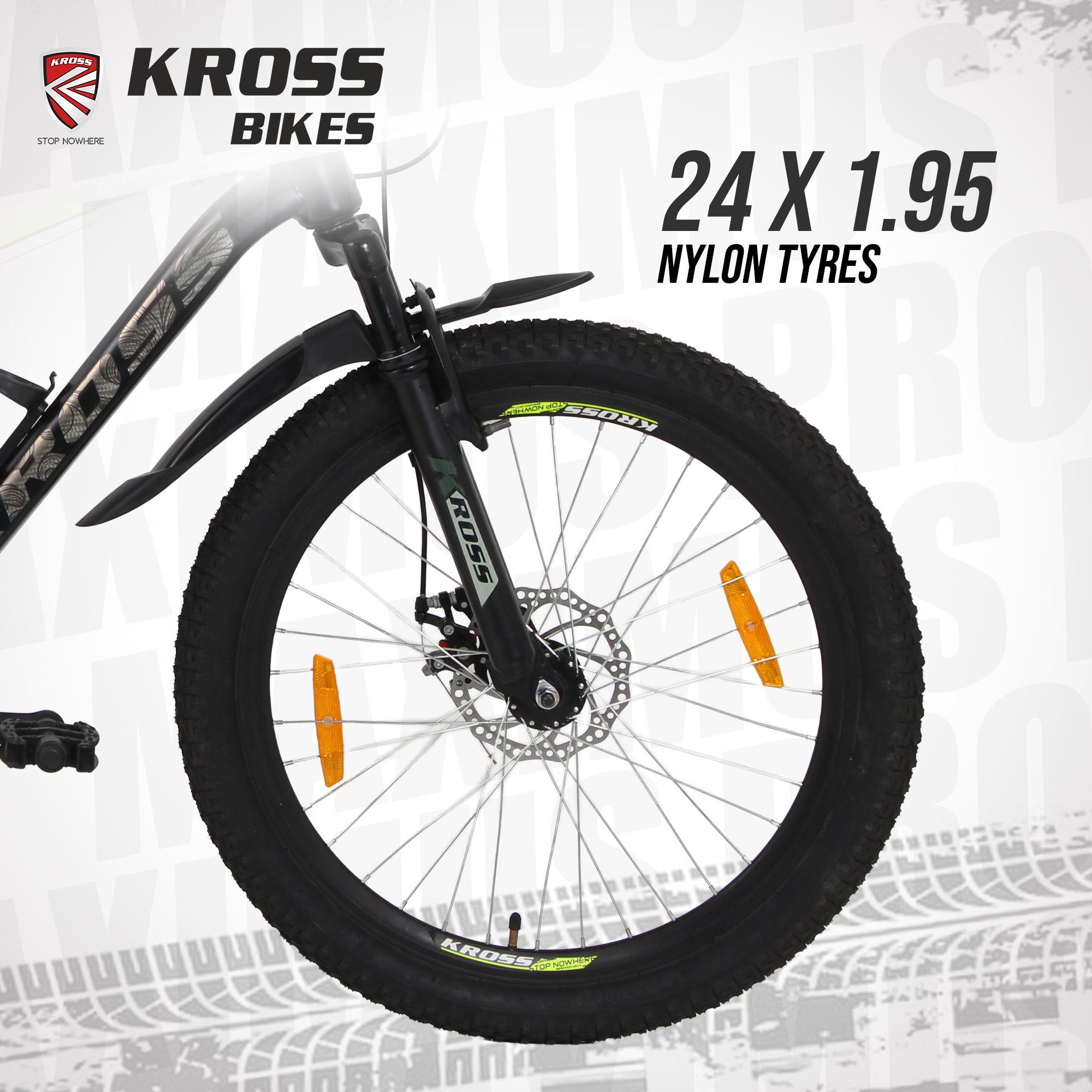Kross Maximus Pro Kross 24T Black/Yellow MTB – 37 cm Frame, Dual Disc Brakes, Front Suspension