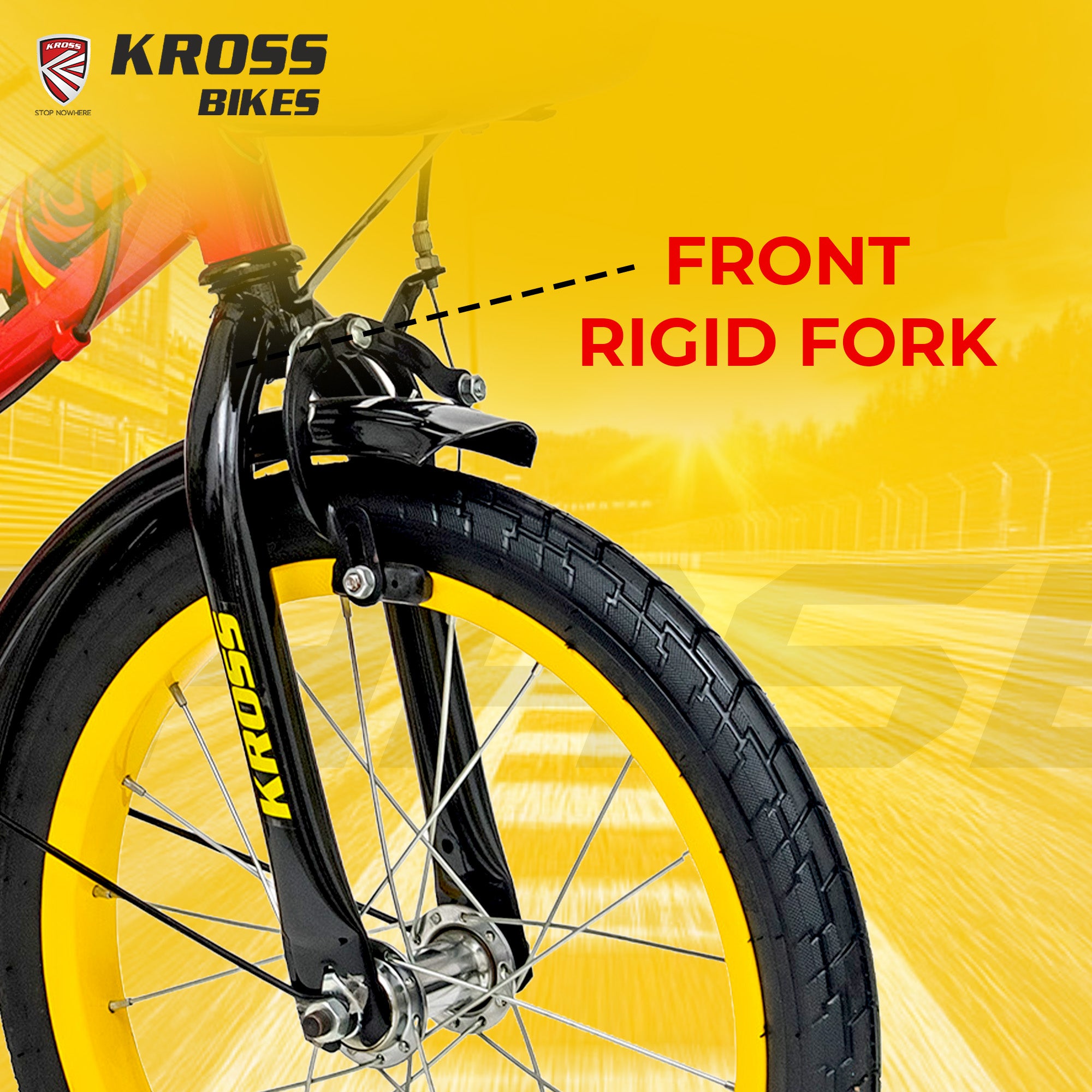 Kross Chase 16T Kids Bicycle with Caliper Brakes & Training Wheels – Ideal for 4–6 Years (Red/Yellow)