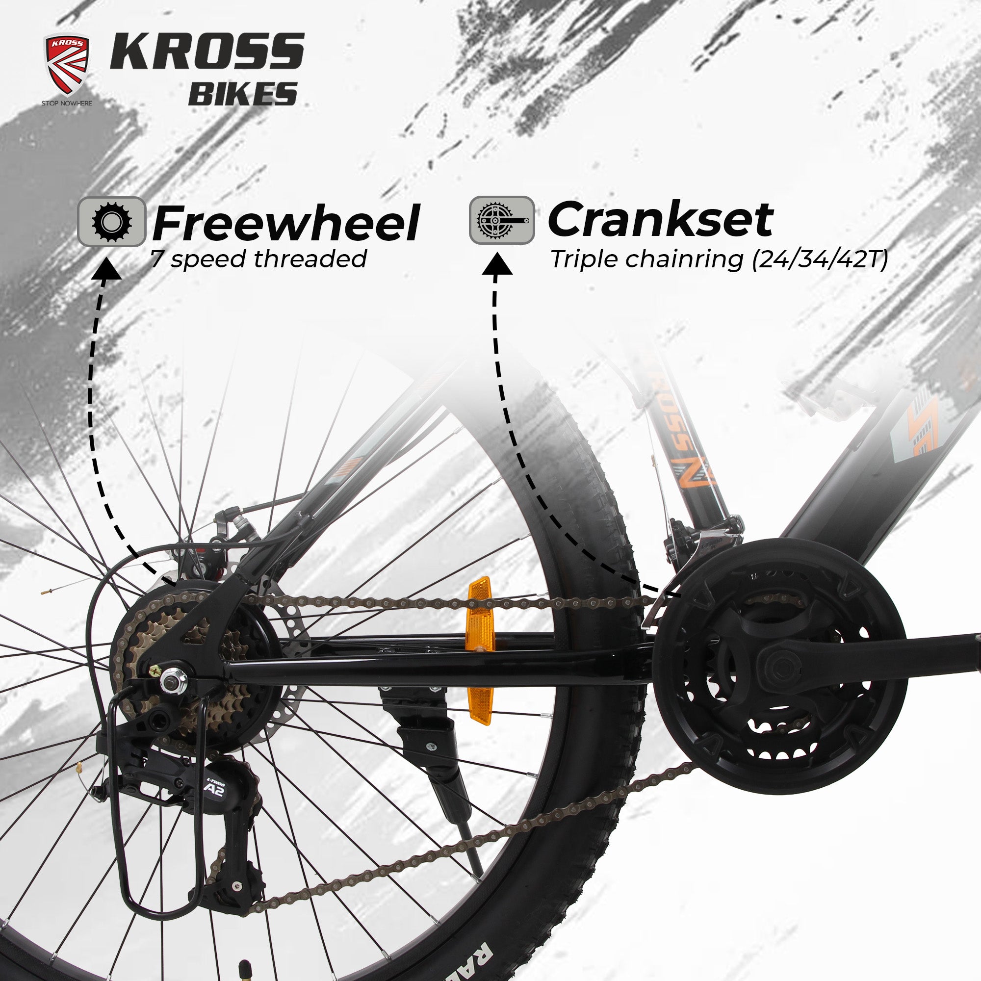 Kross 26T 21-Speed MTB Bicycle with Dual Disc Brakes & Suspension – Black