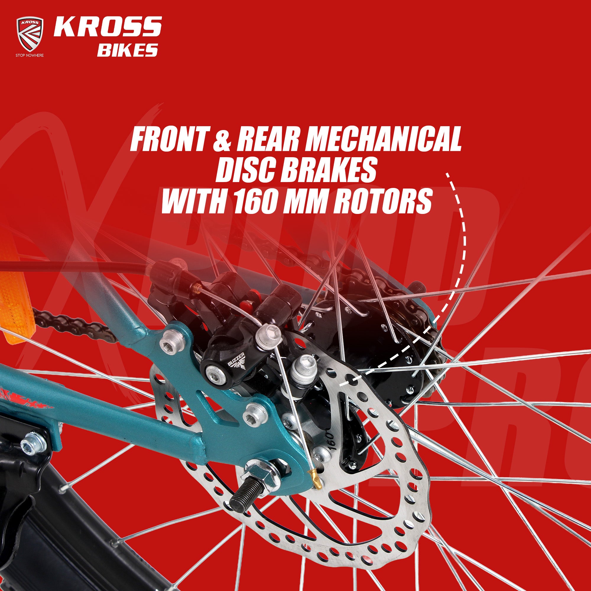 Kross Xplod Pro 26T Mountain Bike with Suspension Fork, Dual Disc Brakes, Alloy Frame, 26 x 3.0 Wide Tyres, Single Speed