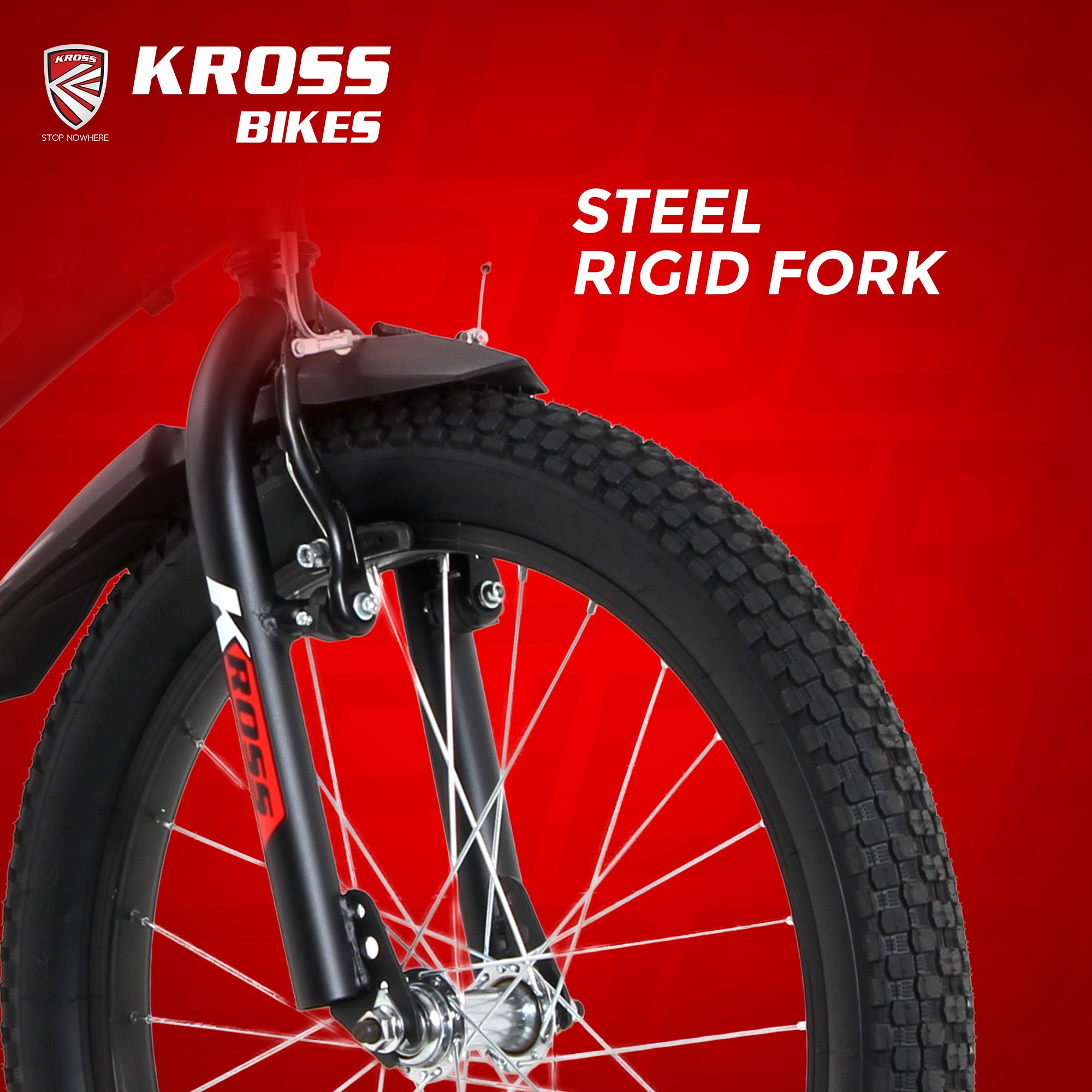 KROSS Spider 20T Single Speed Kids Bicycle for Boys & Girls | Steel Frame | V-Brakes | Matt Black