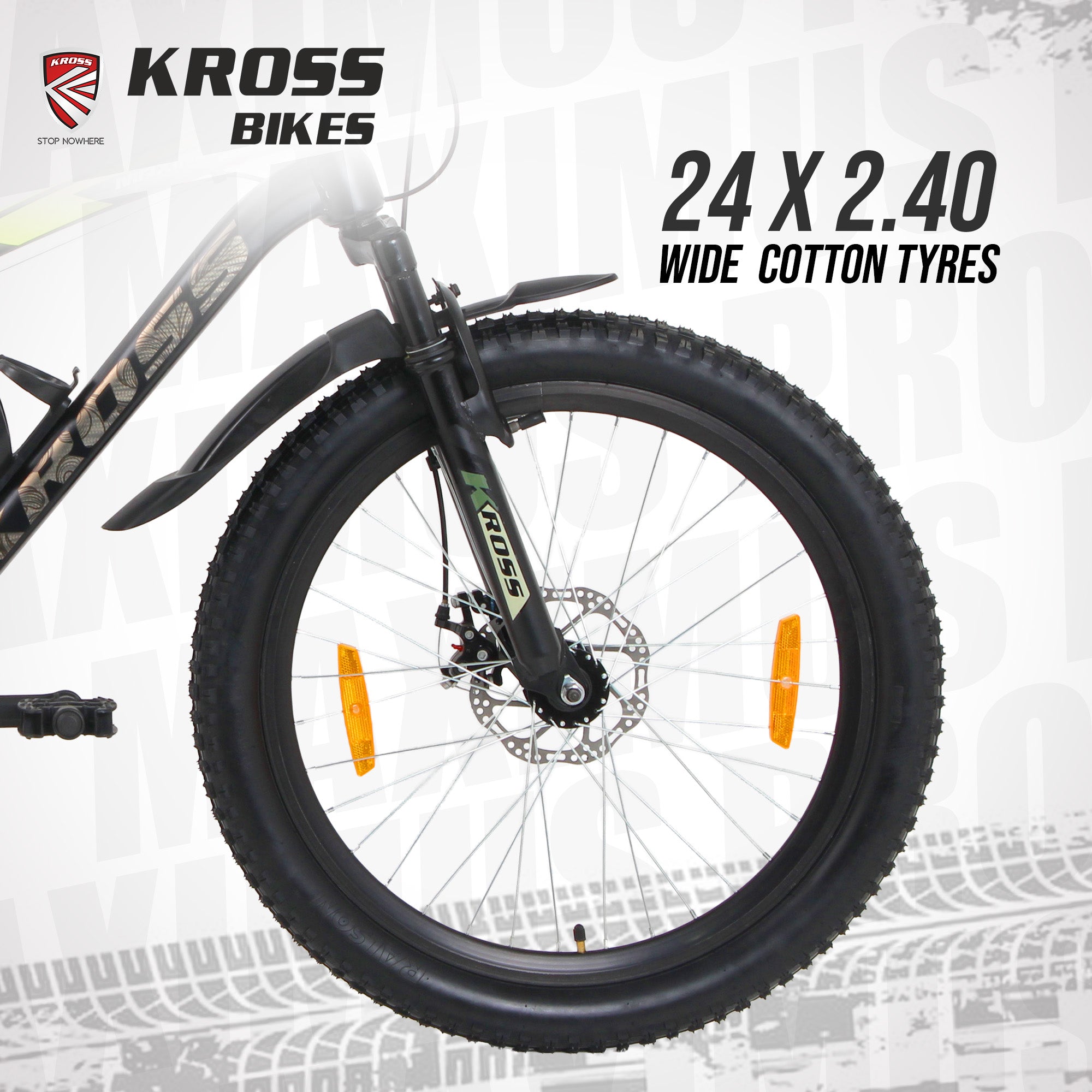 Kross Maximus Pro 24T MTB Cycle – 24" Tyres, Suspension Fork, Single Speed, Dual Disc (Grey)