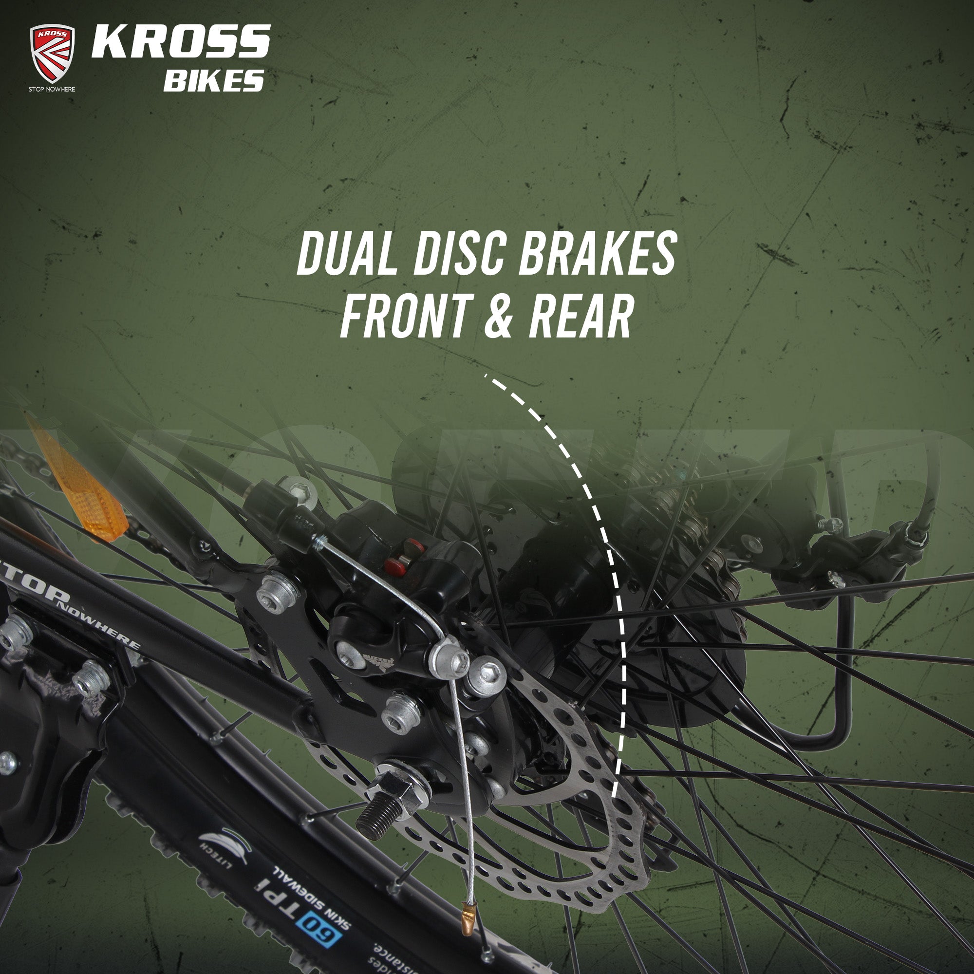 Kross Xceed 26T 21-Speed Mountain Bike with Suspension Fork, Dual Disc Brakes, Alloy Rims & Mudguards (Metallic Green/Black)