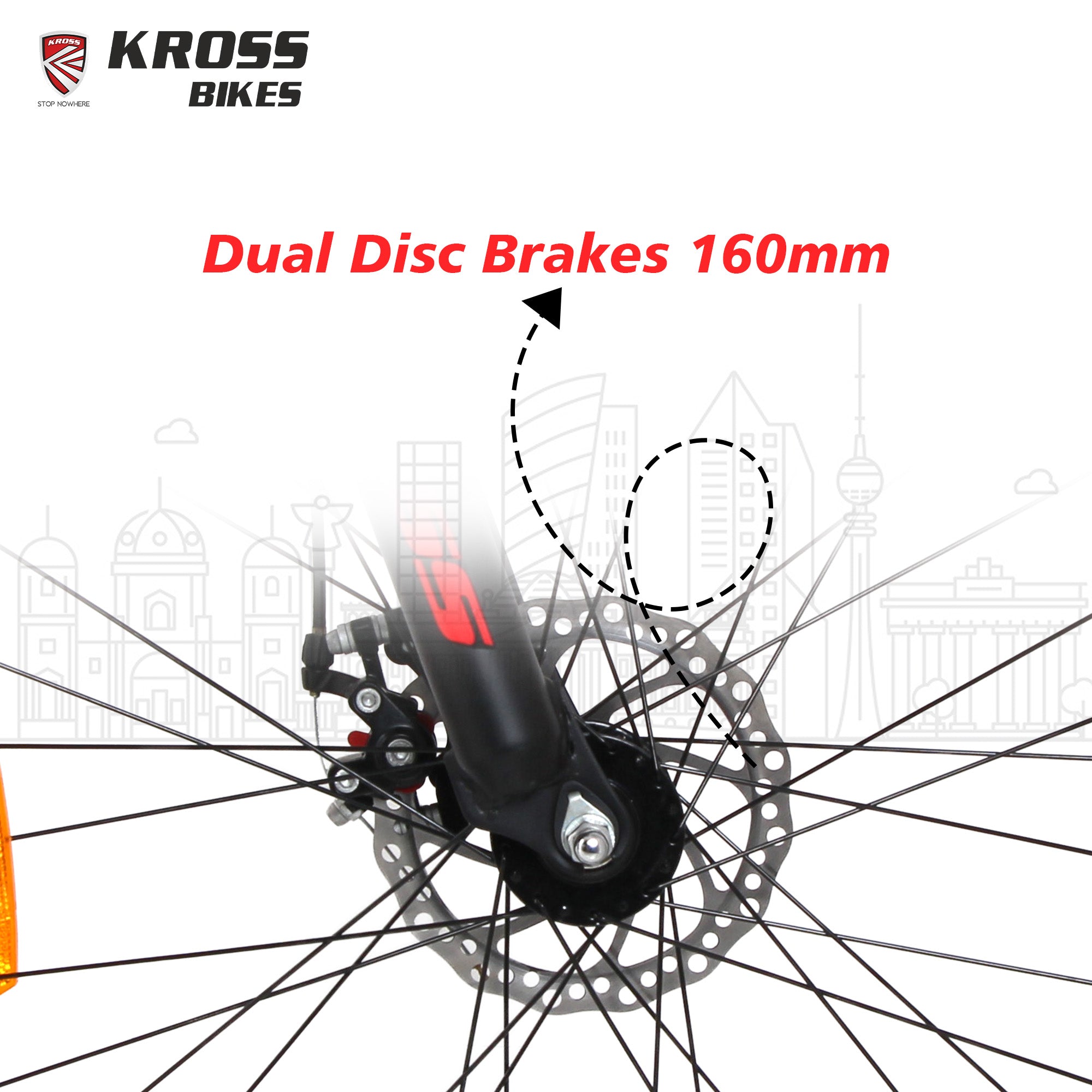 Kross Berlin 27.5T MTB – 2.40" Tyres, Single Speed, Dual Disc Brakes, Alloy Rims, Smart Red