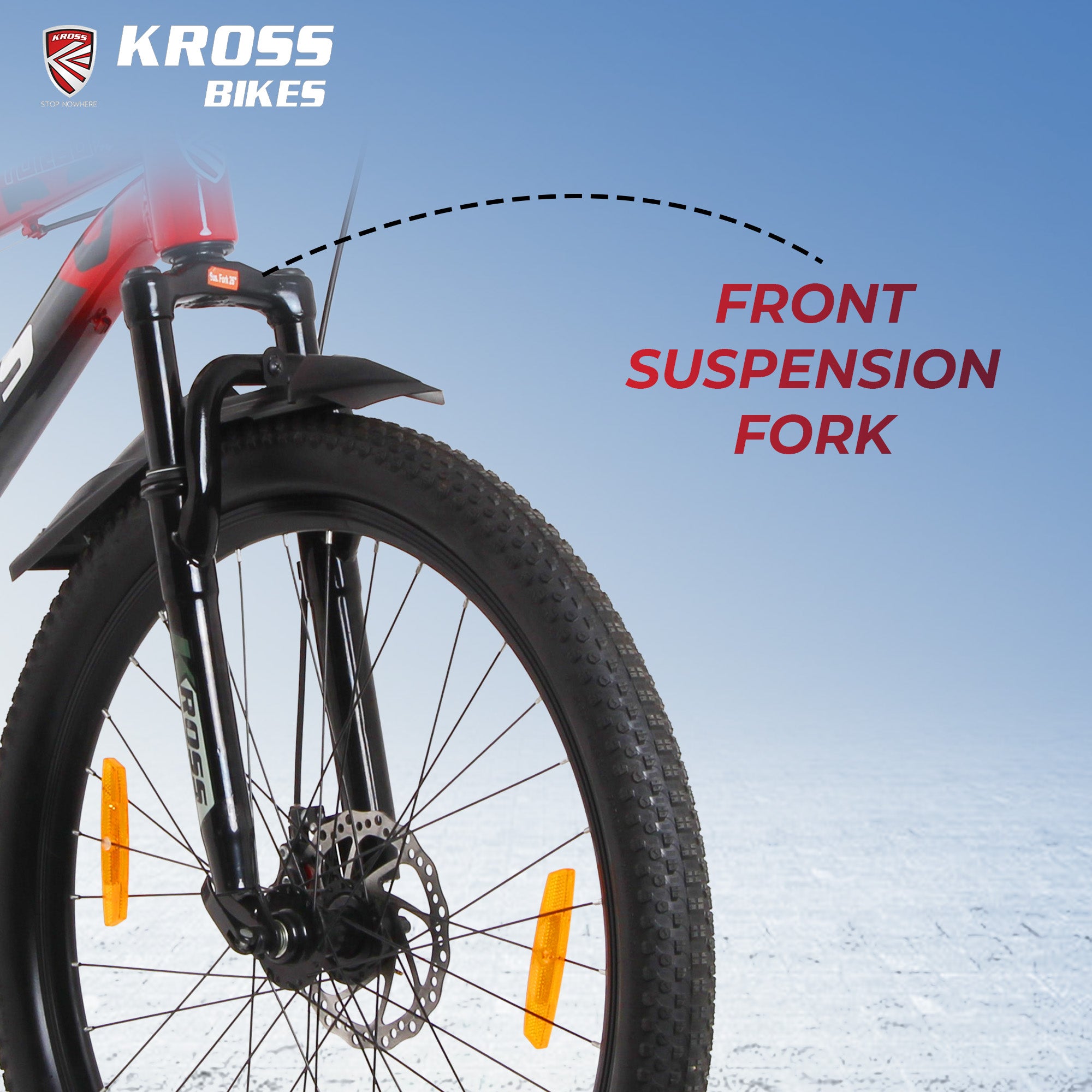 Kross Turbo Pro 26T Steel MTB Single Speed Bicycle with Front & Rear Disc Brakes (26x2.40T, Red Alloy Rims, 14.5” Frame)