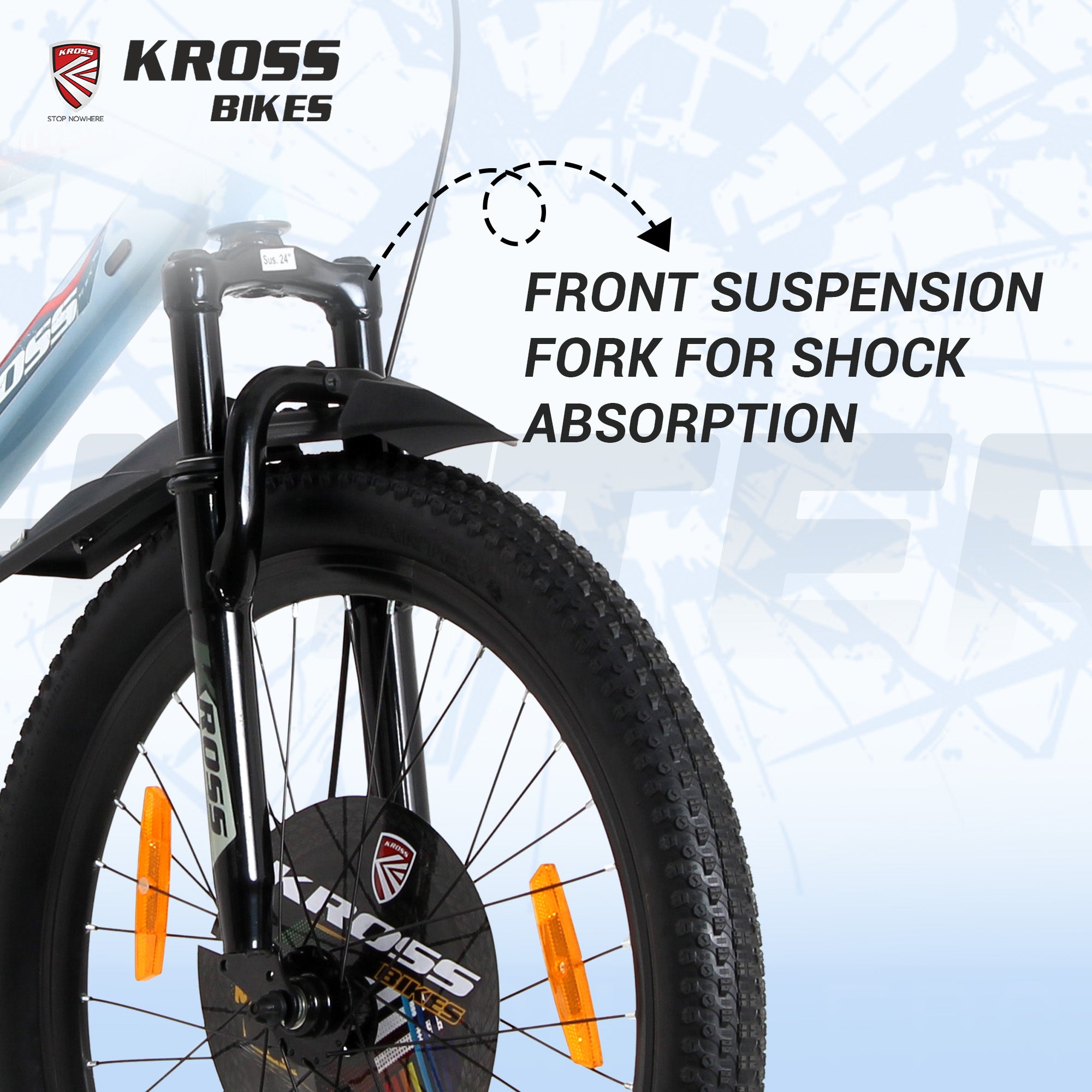 Kross Hitter 24T Mountain Bicycle for Kids (9–13 Years) with Dual Disc Brakes & Suspension Fork – Blue