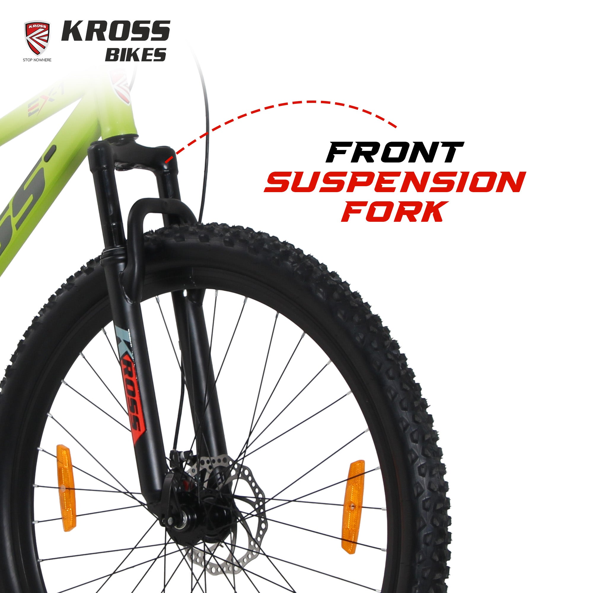 Kross EX-1 29T MTB Bicycle, 29 Inch Tyres, Front Suspension with Lockout, Dual 160mm Disc Brakes, Steel Frame, Single Speed