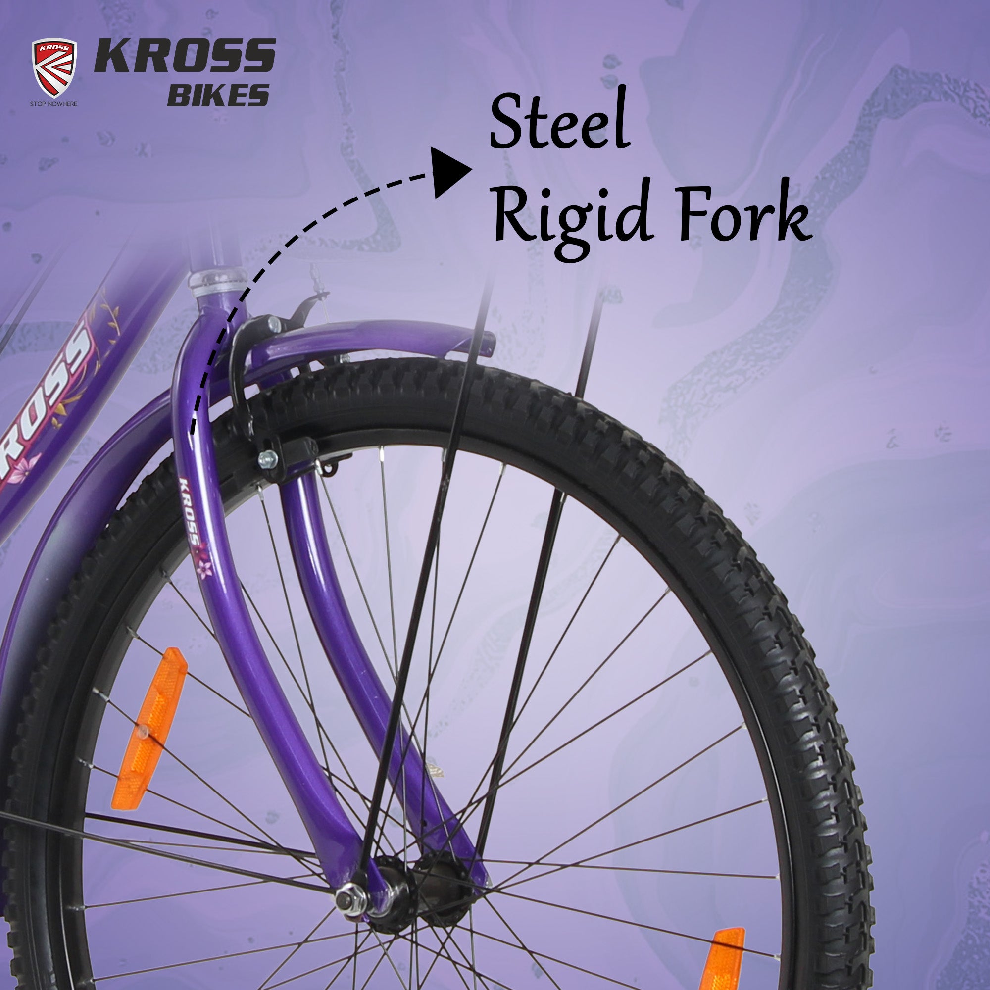 Kross Lilly 26T Purple Single Speed City Bicycle with Basket | Steel Frame