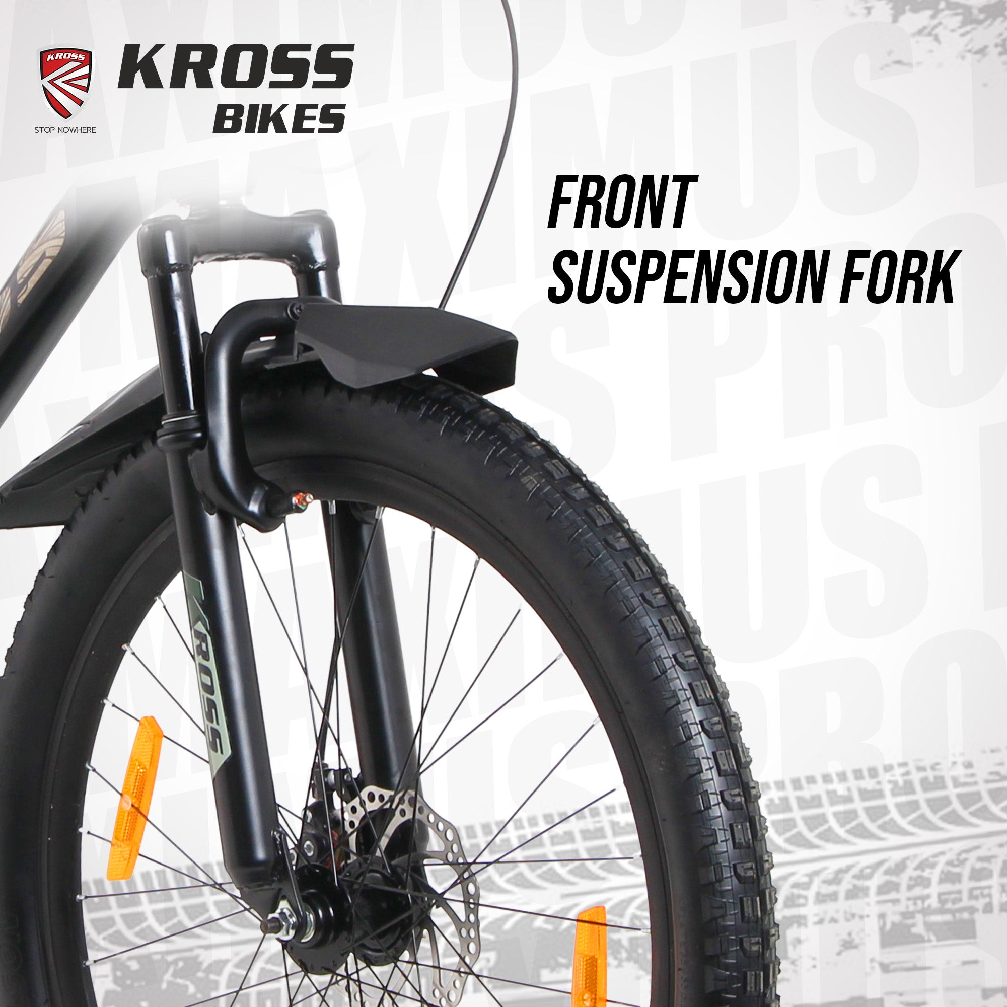 Kross Maximus Pro 26T Mountain Bike – 21-Speed Shimano/L-Twoo Tourney Drivetrain, TIG-Welded Steel Frame, Suspension Fork, Dual Disc Brakes, 2.40” Wide Tyres & Alloy Double-Wall Rims (Glossy Black)
