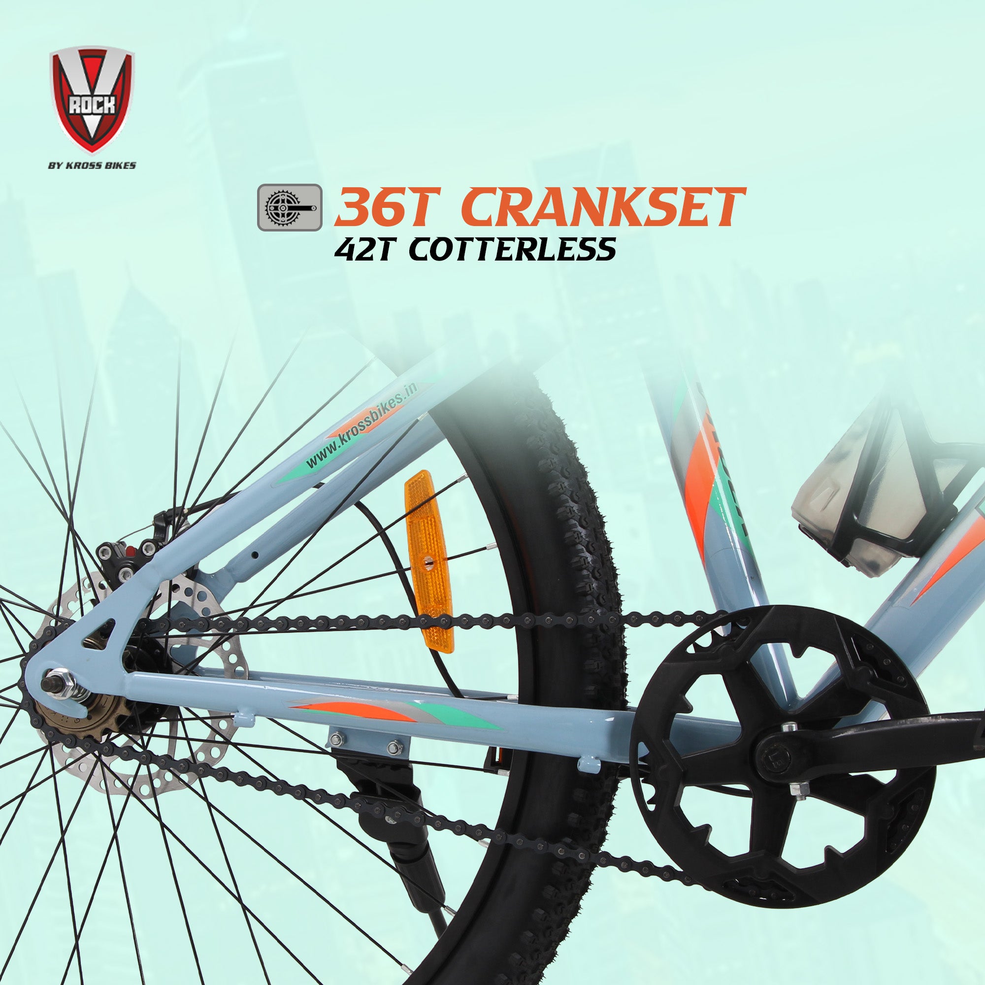 V Rock Slugger 26T Blue – Single Speed MTB with Dual Disc Brakes, Steel Rims & Front Suspension