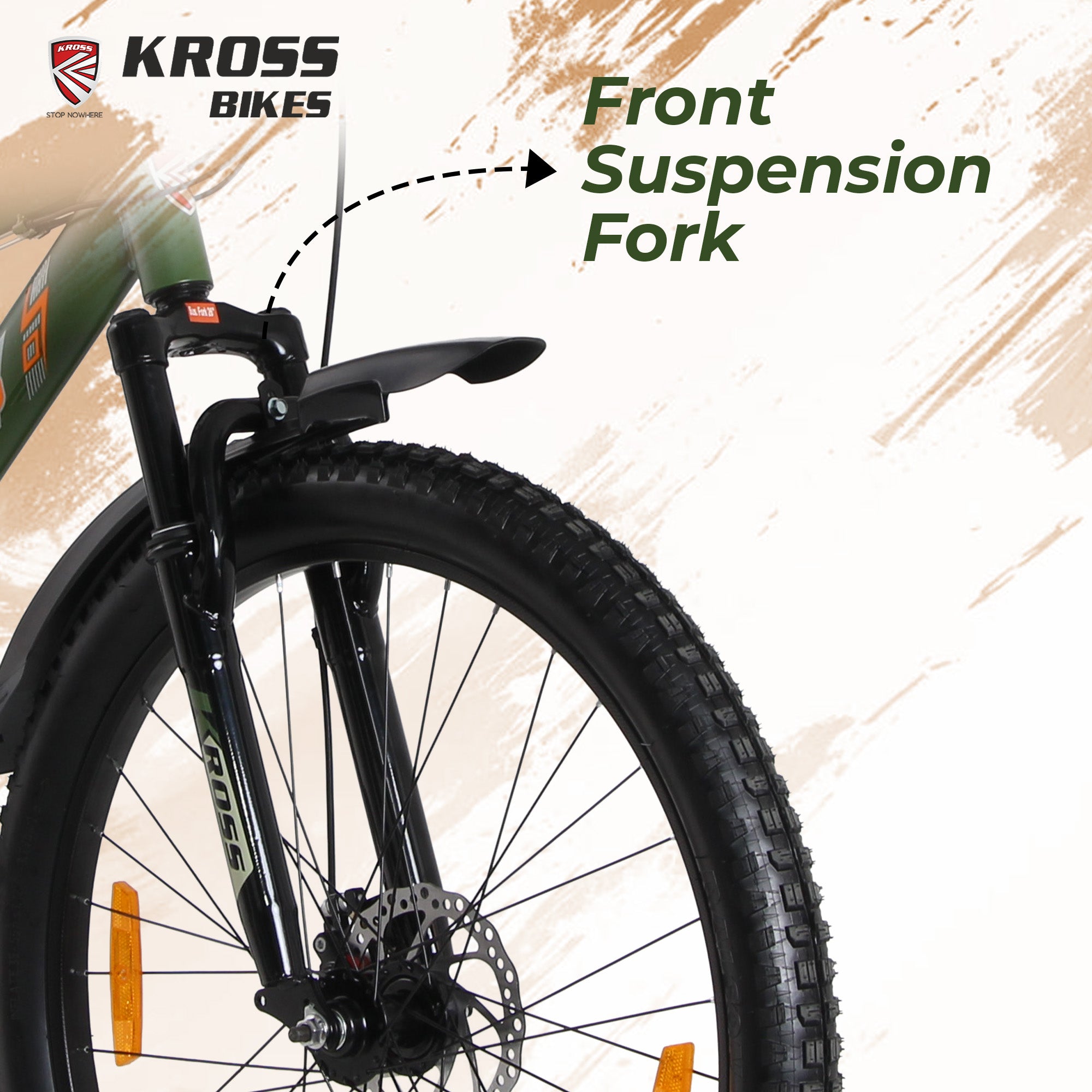 Kross 26T 21-Speed MTB Bicycle with Dual Disc Brakes & Suspension – Green
