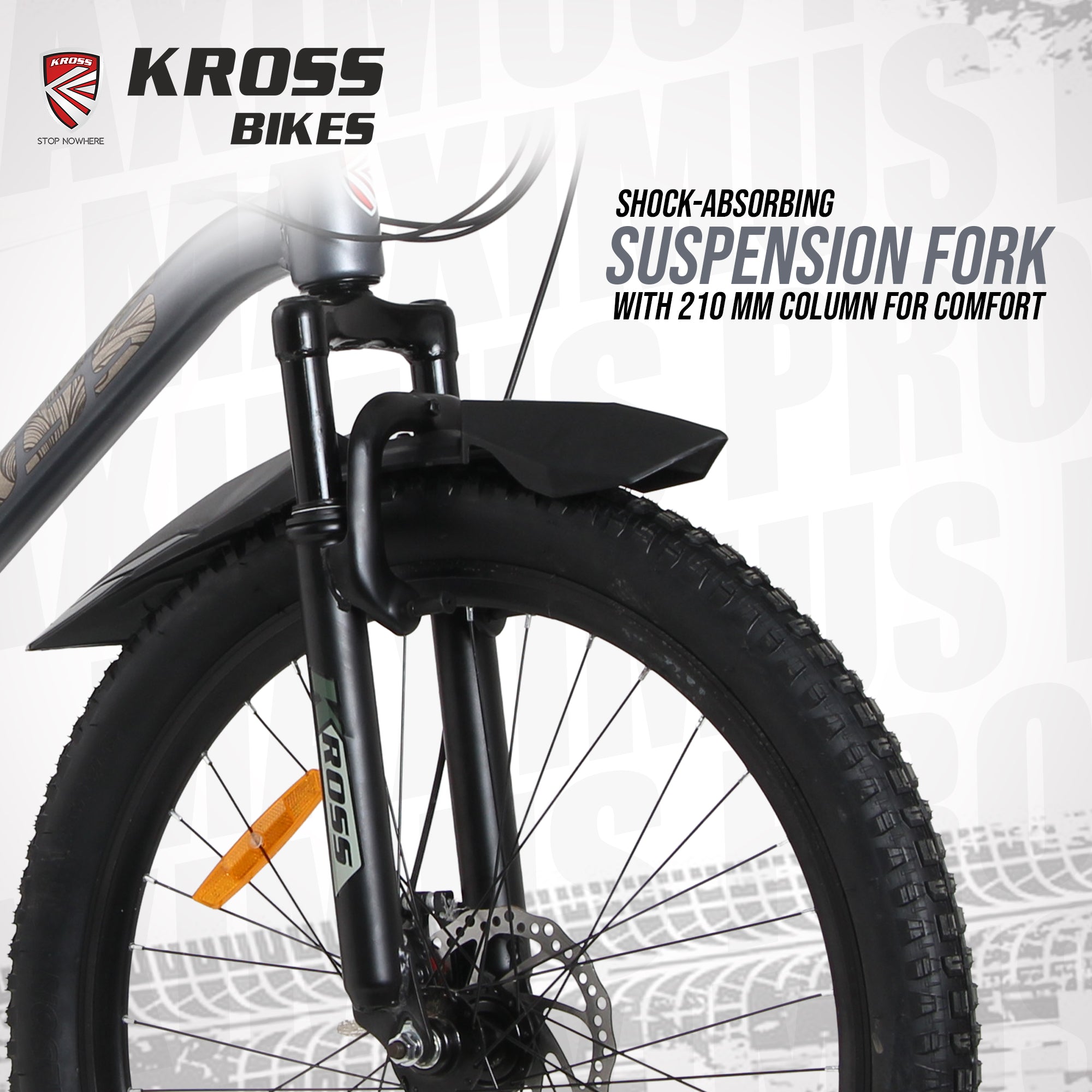 KROSS Maximus Pro 26T 21-Speed MTB with Dual Disc Brakes & Suspension – Grey