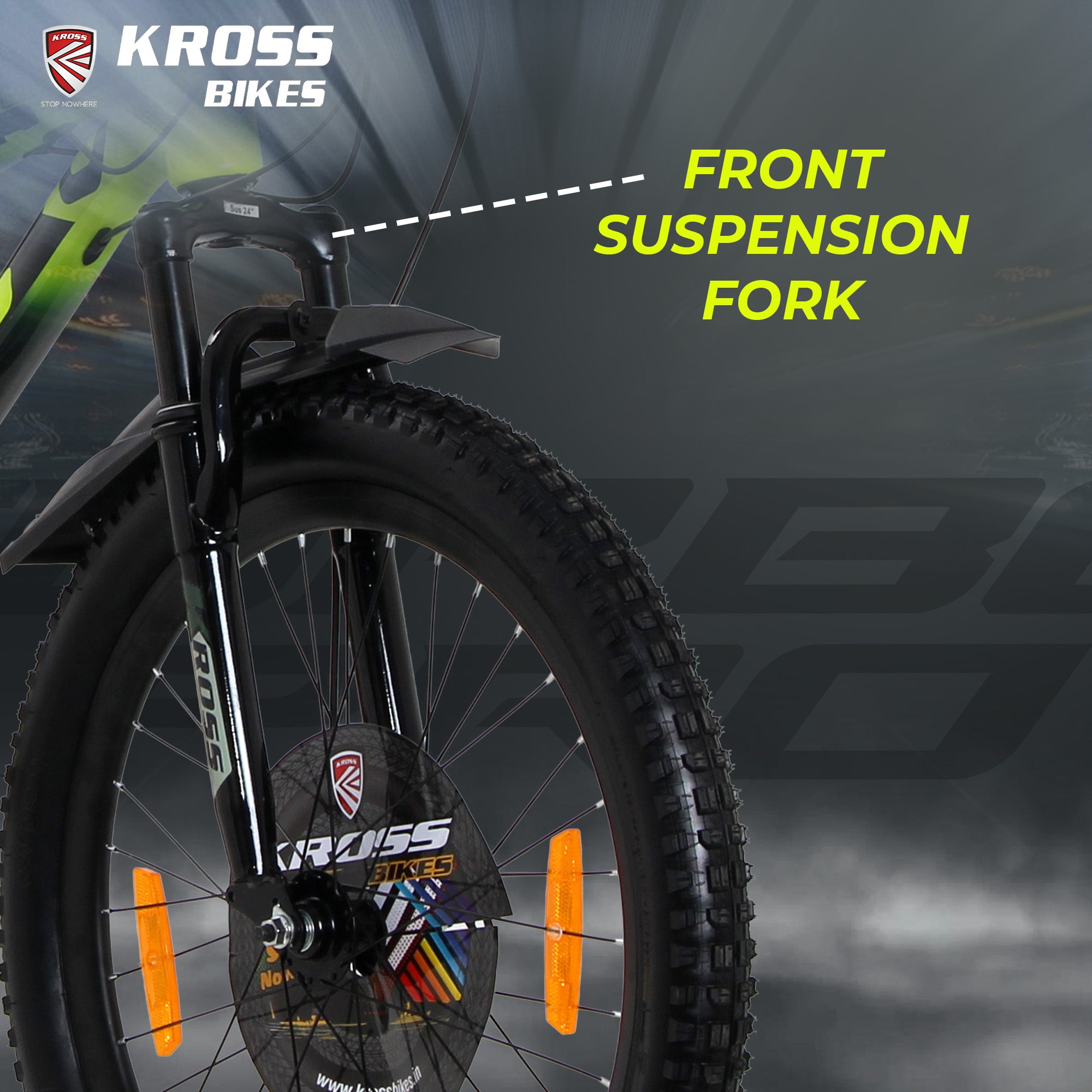 Kross Turbo Pro 26T 21 Speed Geared Mountain Bike, Green & Black, Suspension & Dual Disc Brakes