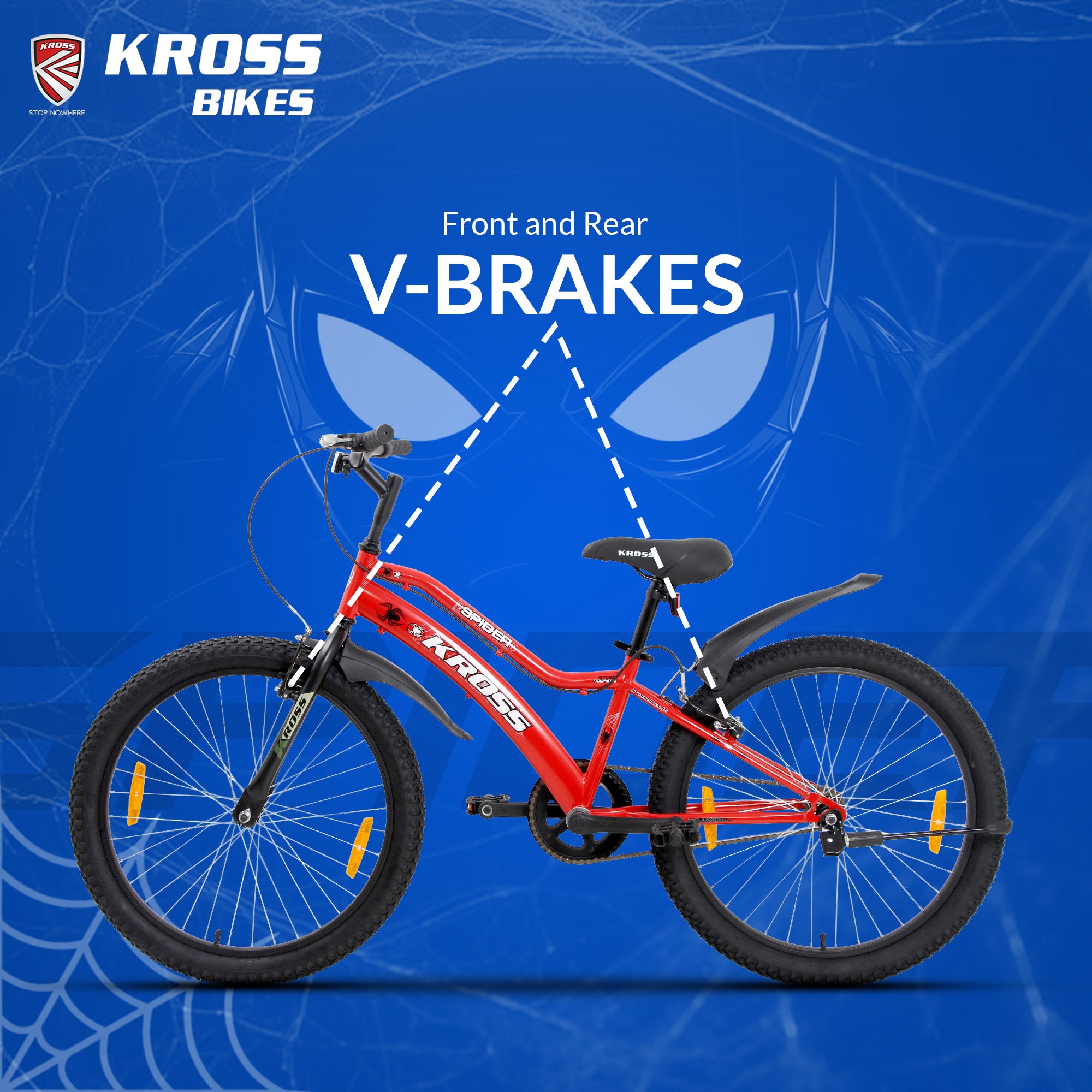 Kross Spider 24T Kids Bicycle | Steel Frame | Dual V-Brake | 24x1.95 Tires | Pink