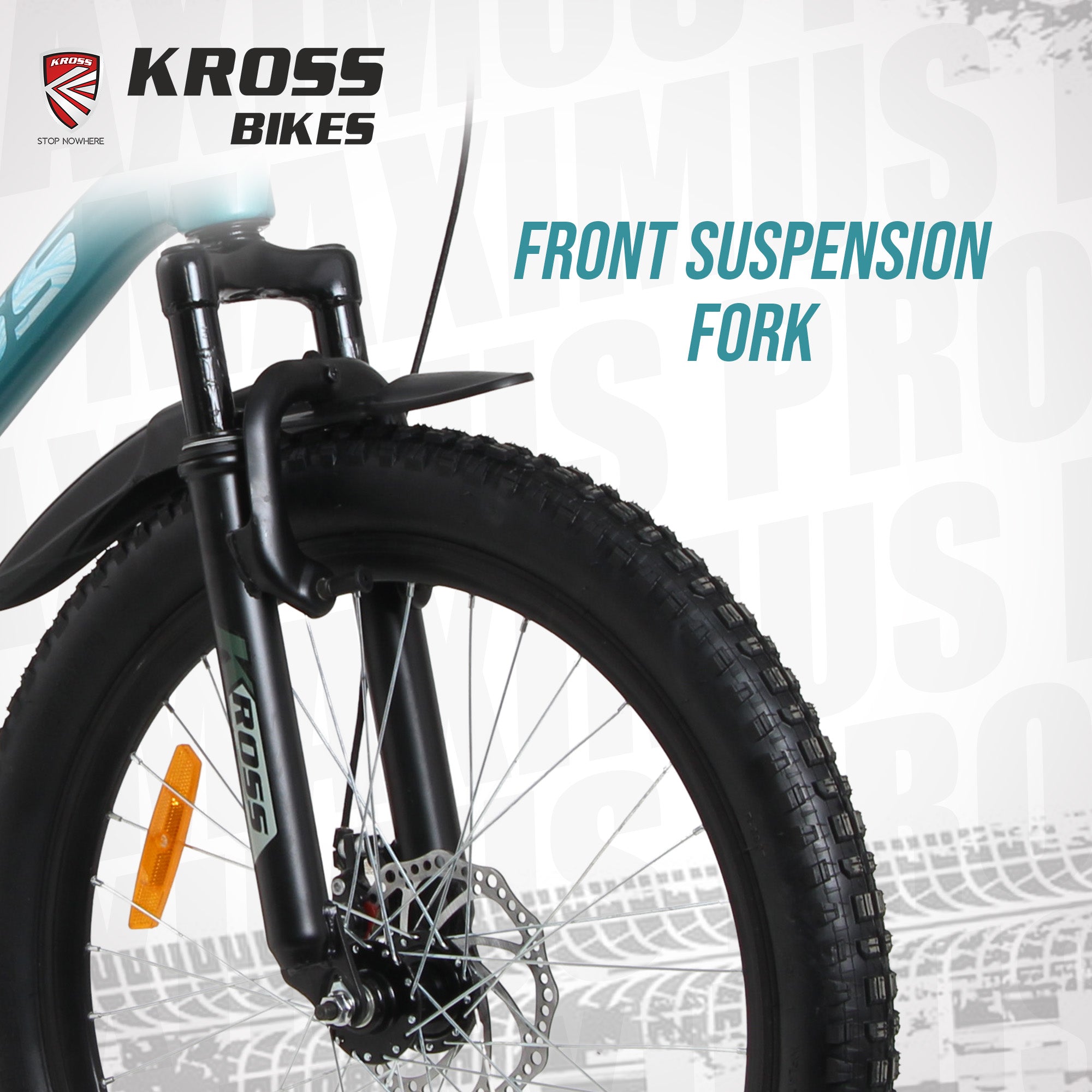 Kross Maximus Pro 24T Single Speed Double Disc Kids/Teens MTB – Matte Blue – Steel Frame, Suspension Fork, 24×2.40 Tyres