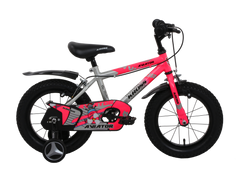 Kross Aviator 14T Kids Bicycle Grey & Pink | 14 Inch Wheel | Training Wheels | Dual Caliper Brakes | Non-Geared | Age 3-5 Years