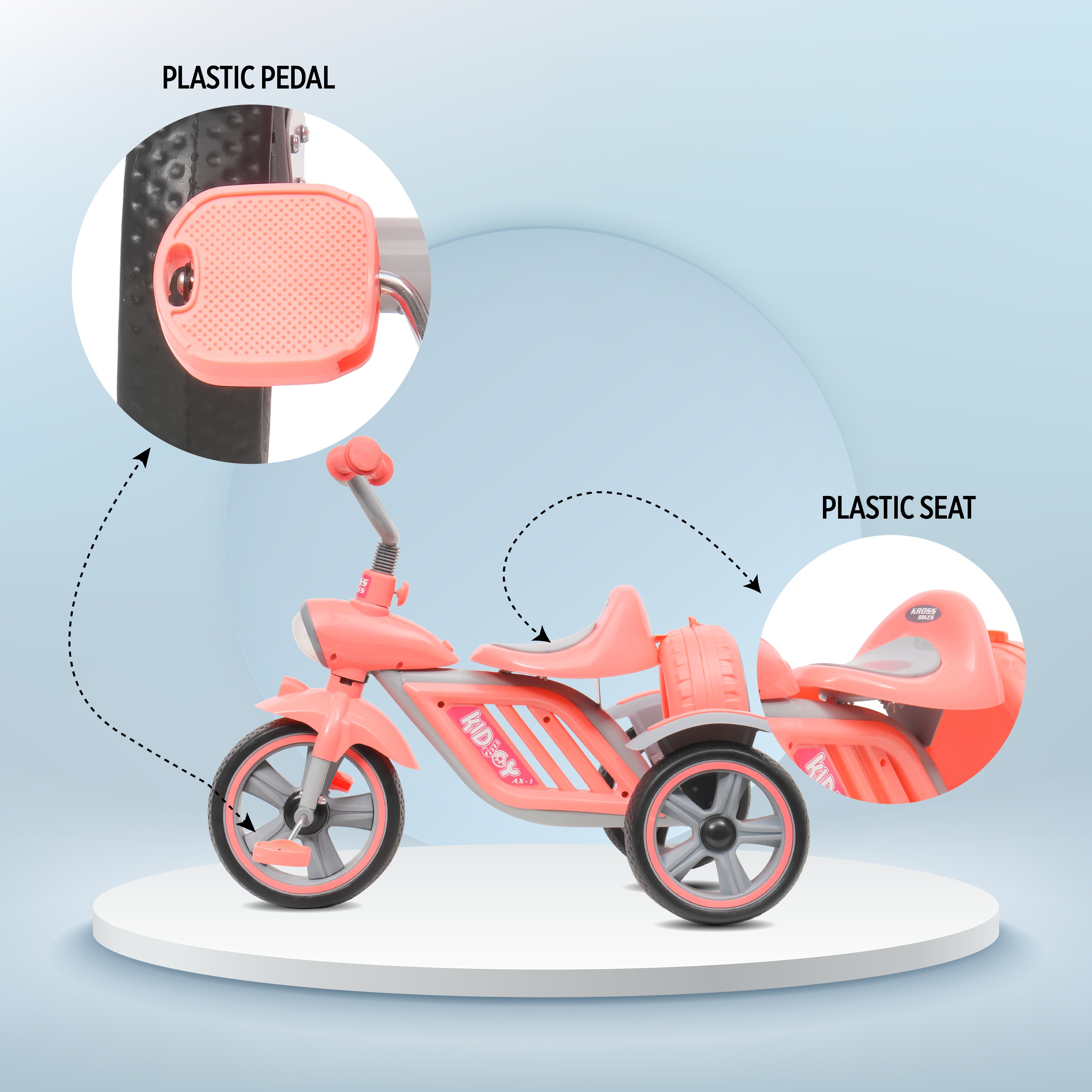 Kidjoy Green/Pink Tricycle with Music & Front Light