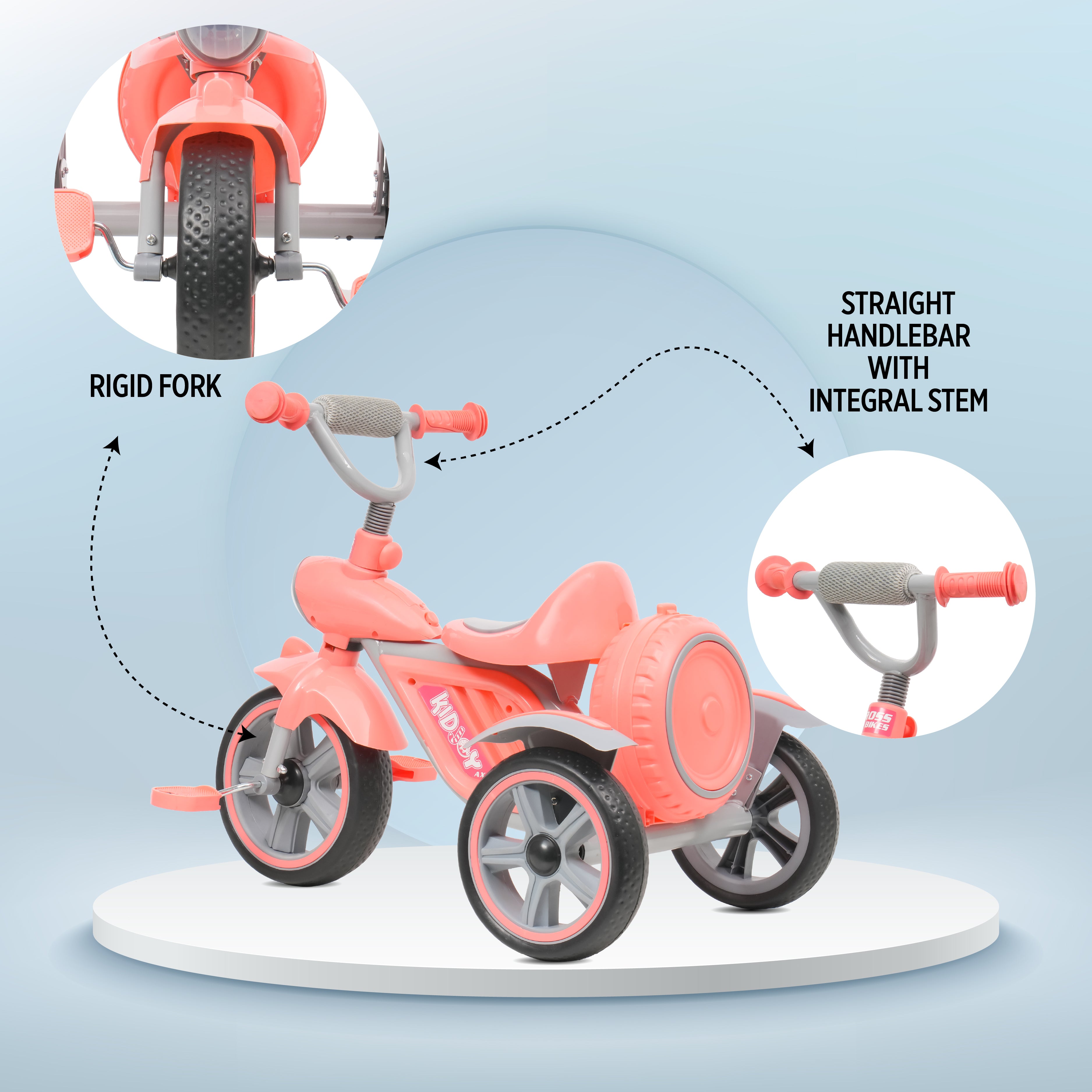 Kidjoy Green/Pink Tricycle with Music & Front Light