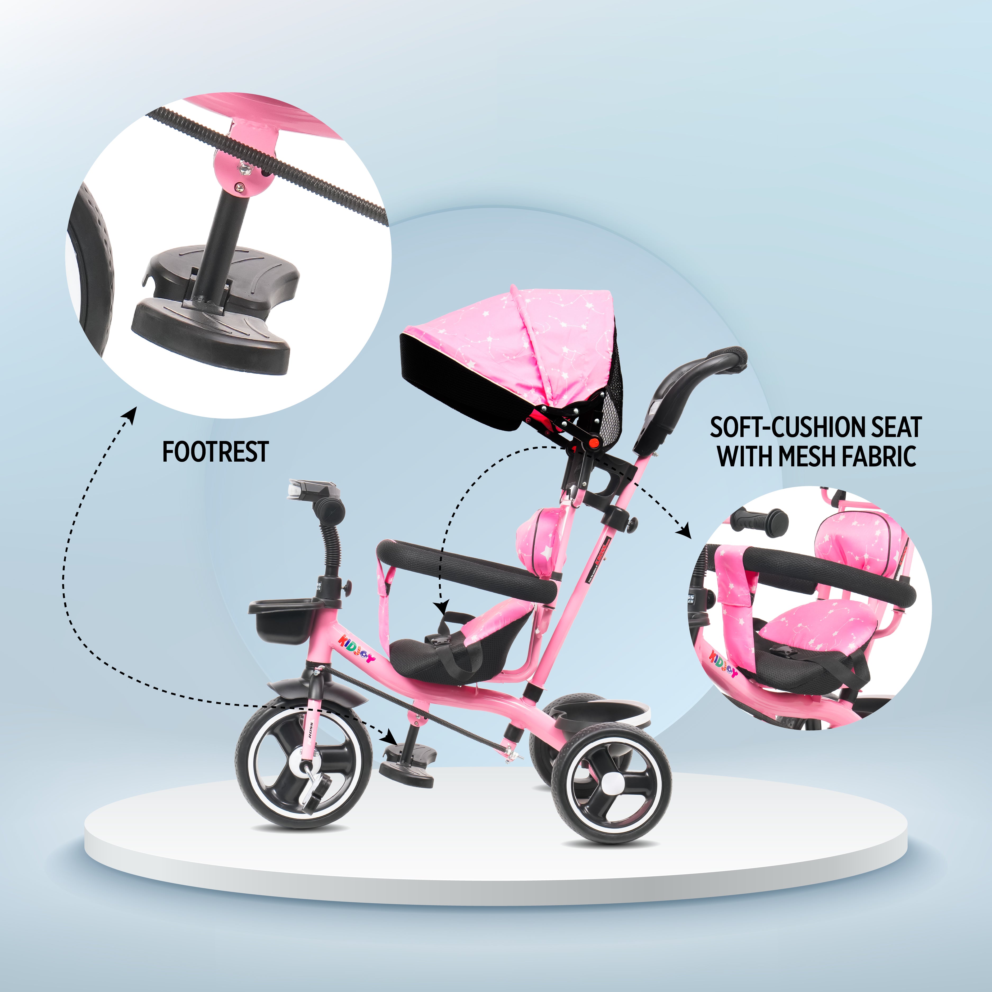 KidJoy 3-in-1 Tricycle with Canopy & Music