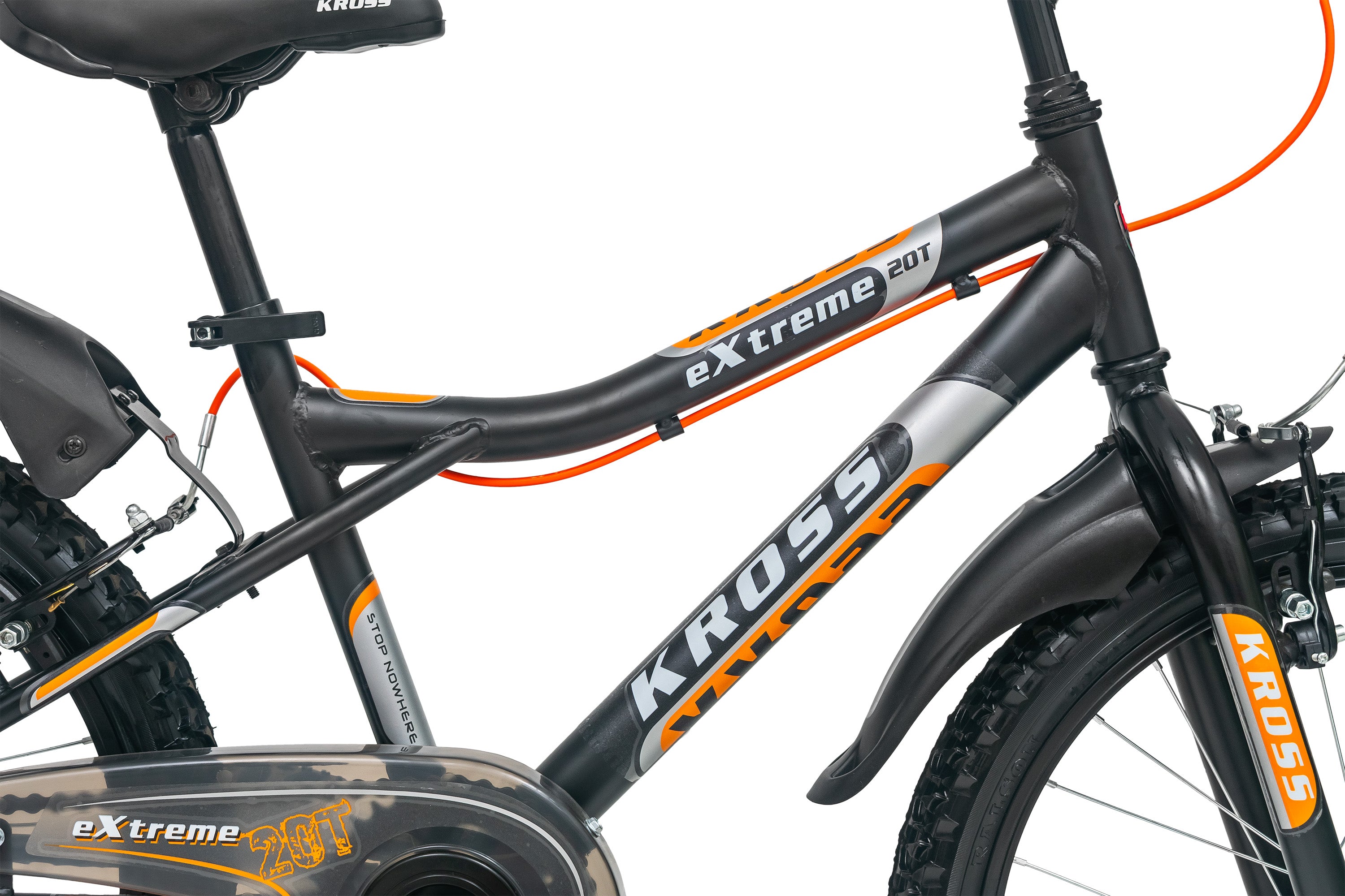 Extreme Kross 20T Matt Black Bicycle with Alloy Rims, Ideal for 6–9 Years