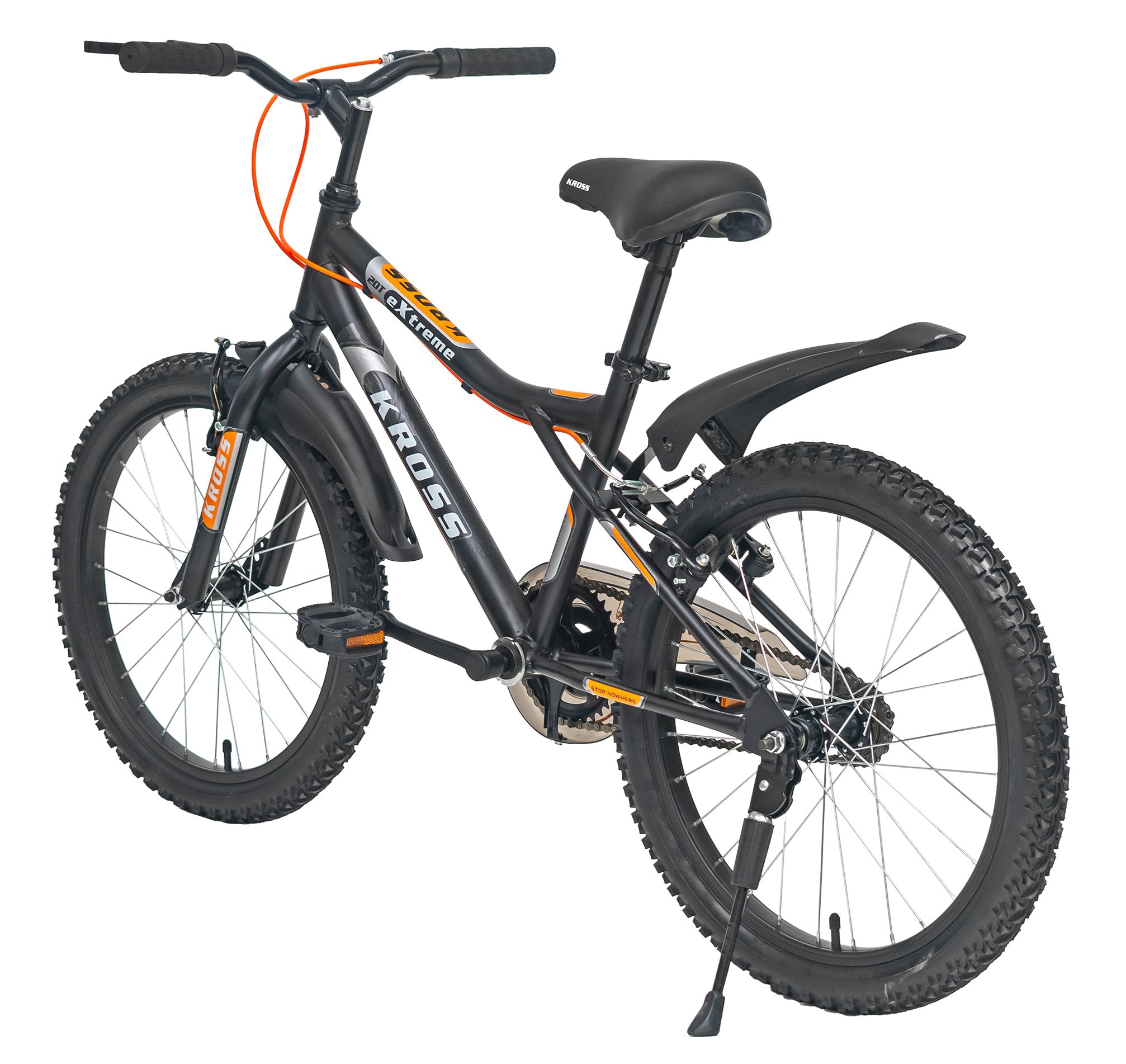 Extreme Kross 20T Matt Black Bicycle with Alloy Rims, Ideal for 6–9 Years