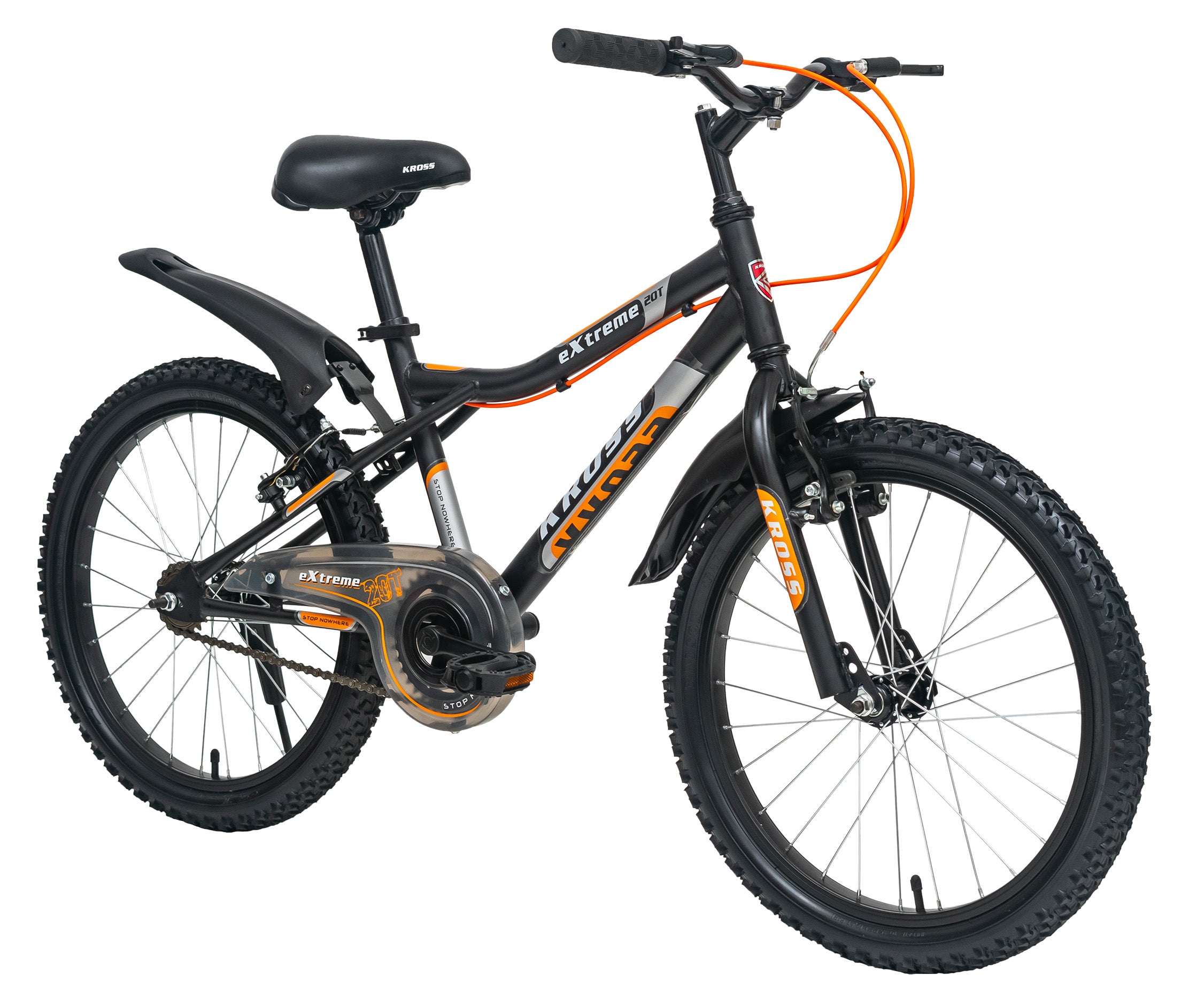 Extreme Kross 20T Matt Black Bicycle with Alloy Rims, Ideal for 6–9 Years