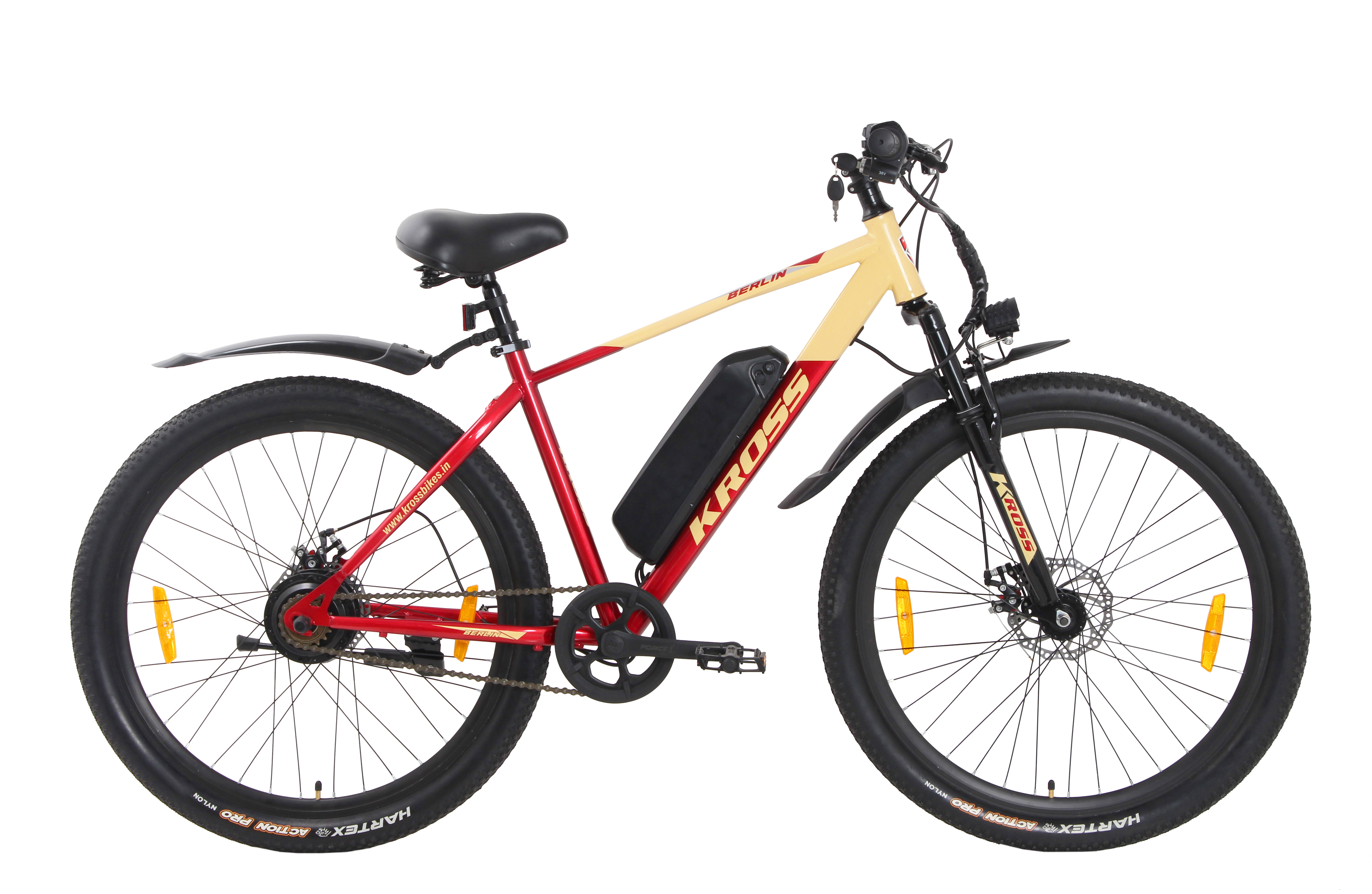 Kross 27.5T Electric MTB E-Bike | 250W Rear Hub Motor | 36V 7.8Ah Battery | 3 Speed (Cream)