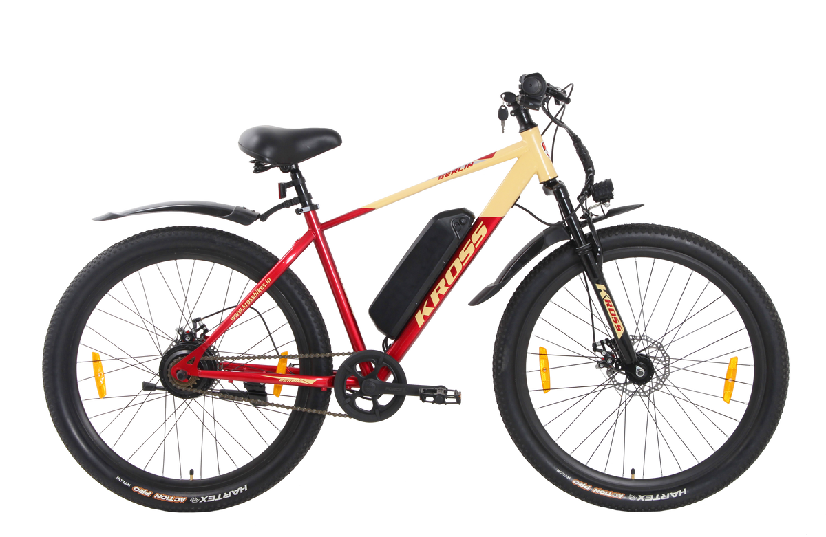 Kross 27.5T Electric MTB E-Bike | 250W Rear Hub Motor | 36V 7.8Ah Battery | 3 Speed (Cream)