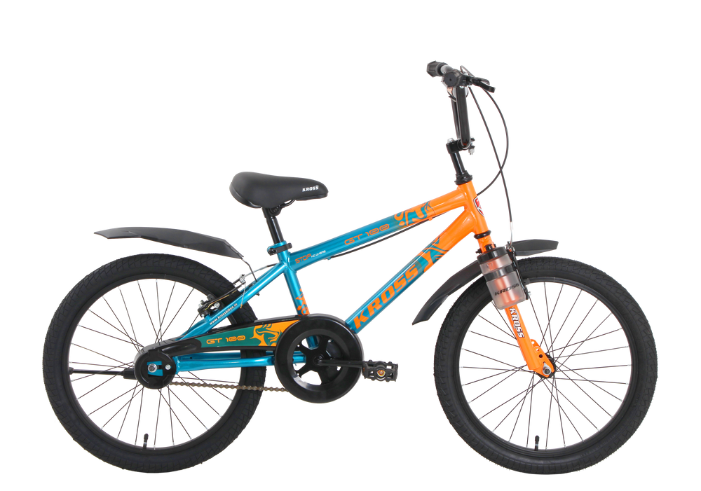 Kross GT-100 20T Kids Bicycle | Green-Orange | Single Speed