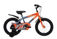 Kross Aviator 16T Kids Bicycle Grey Orange with Training Wheels | Front & Rear Caliper Brakes | 16 x 2.40 Tyres
