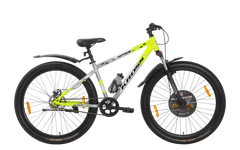 Kross Hitter 29T Mountain Bicycle for Adults | Single Speed | Steel Frame | Front Suspension with Lockout | Dual Disc Brakes | Green & Silver