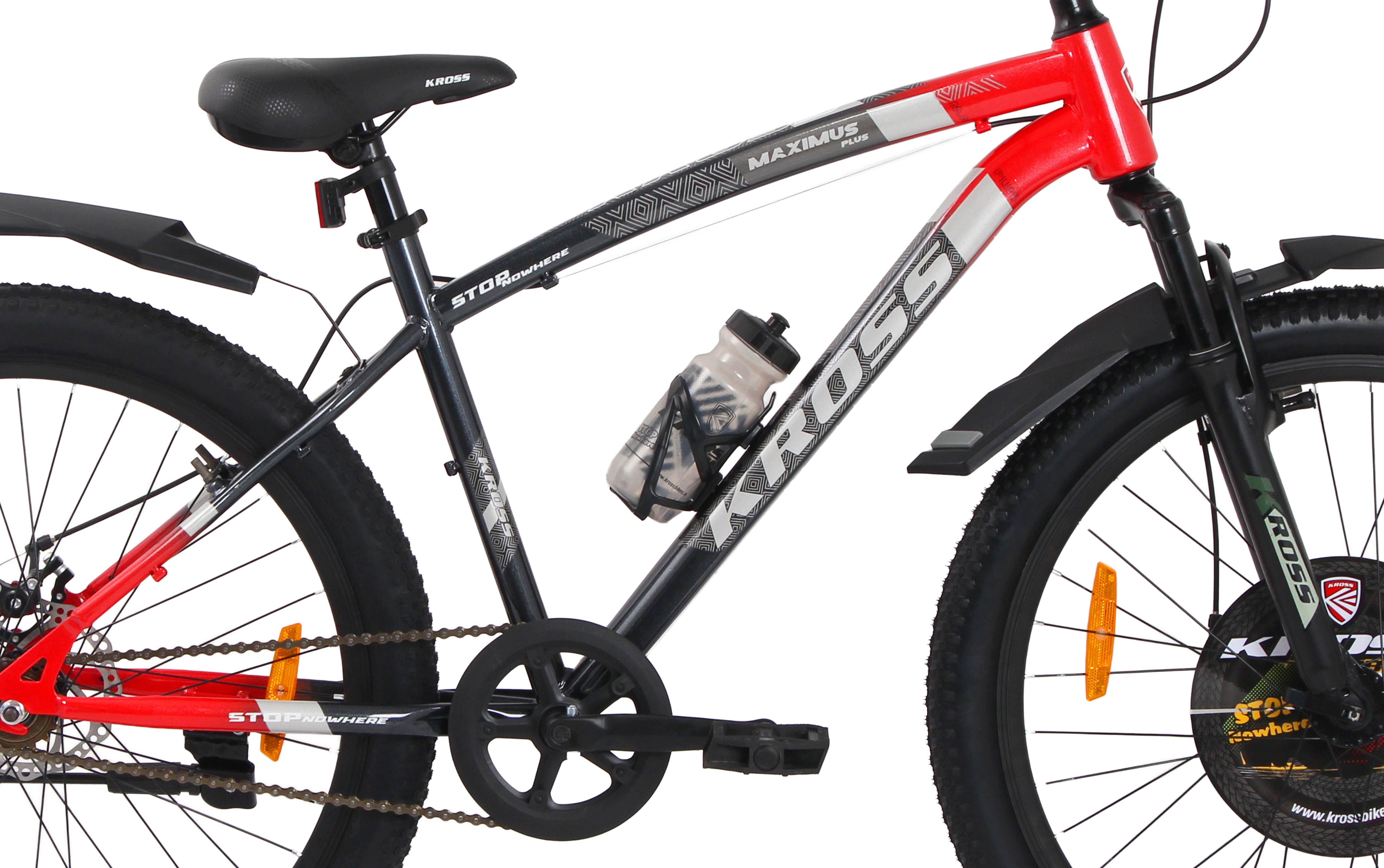 Kross Maximus Plus 26T Steel Single Speed Mountain Bike with Front & Rear Disc Brakes (26x2.40T, Red Alloy Rims) (Copy)