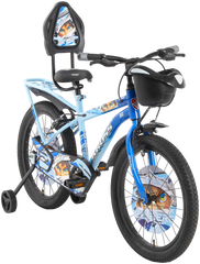Kross Ice Berg 20T Kids Bicycle – Single Speed, Steel Frame, Caliper Brakes, Basket, Backrest & Side Supporters (Blue)