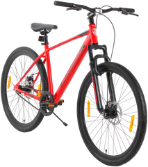 KROSS BERLIN 27.5T Single Speed Mountain Bike | Dual Disc Brakes, Suspension Fork, Steel Frame, 27.5 × 1.75 Tyres (Red)