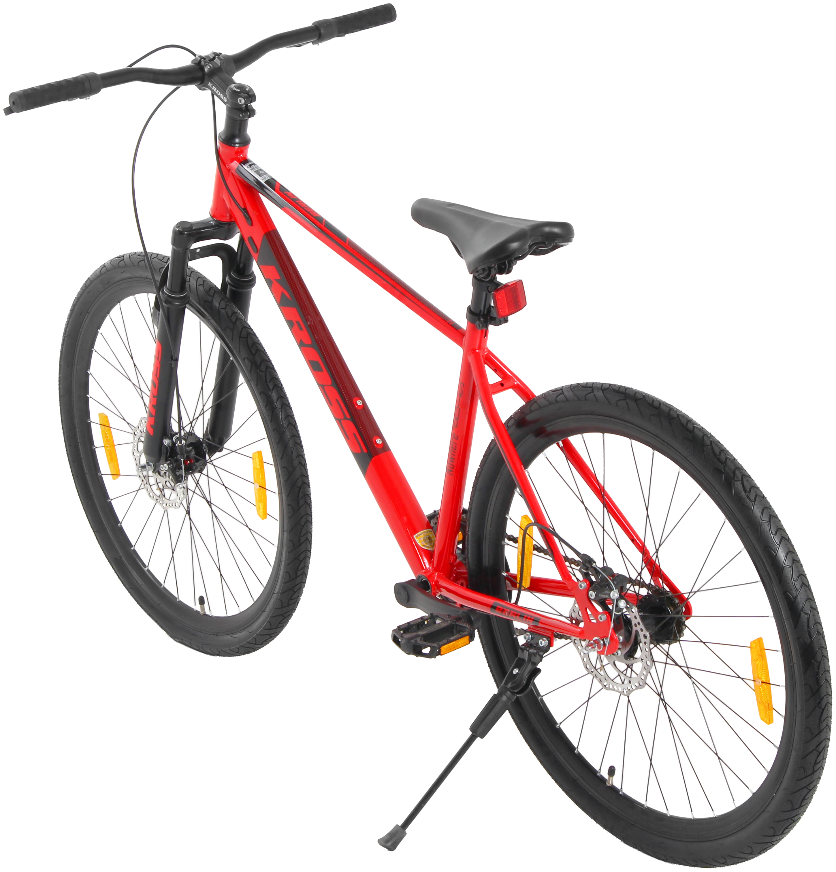 KROSS BERLIN 27.5T Single Speed Mountain Bike | Dual Disc Brakes, Suspension Fork, Steel Frame, 27.5 × 1.75 Tyres (Red)