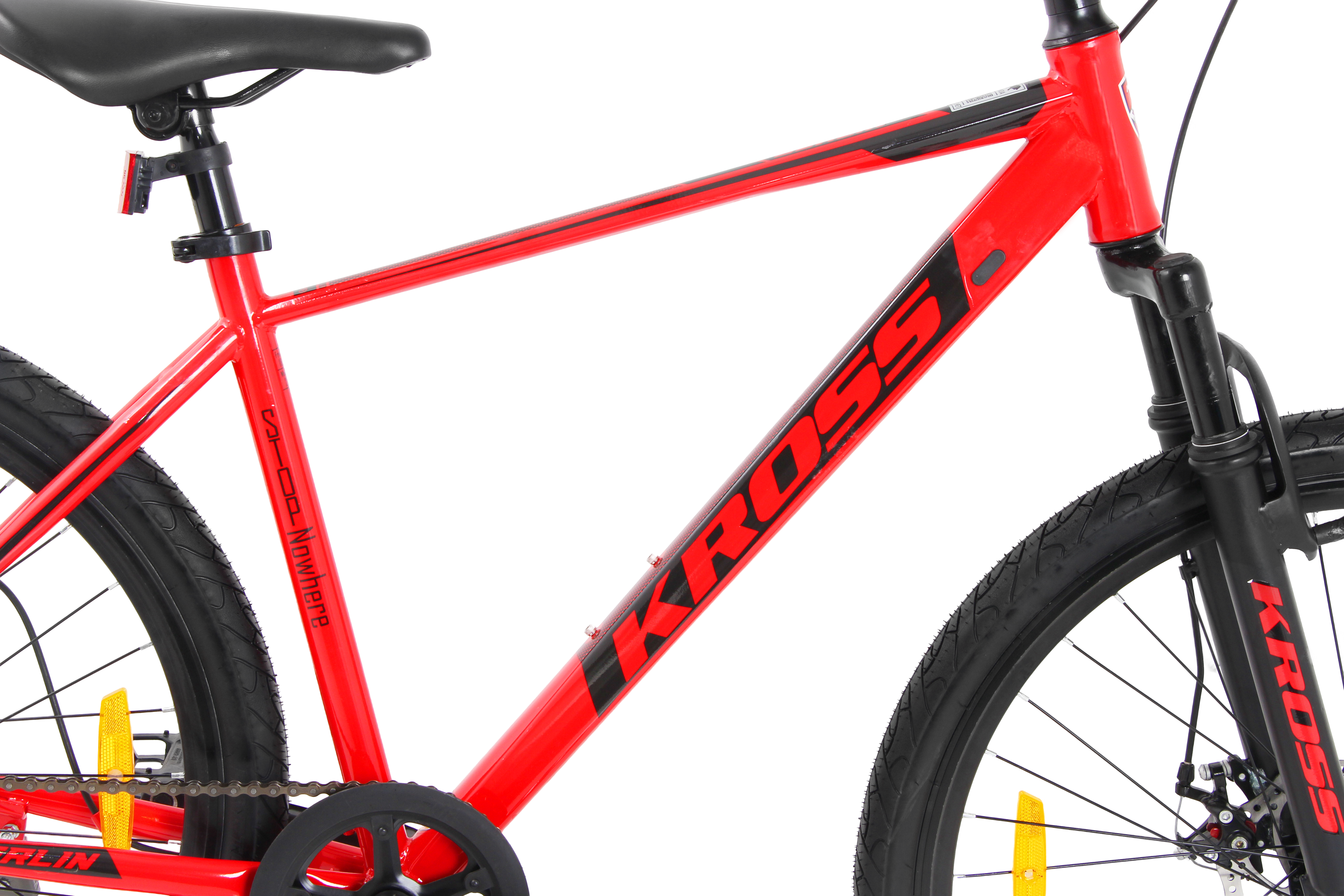 KROSS BERLIN 27.5T Single Speed Mountain Bike | Dual Disc Brakes, Suspension Fork, Steel Frame, 27.5 × 1.75 Tyres (Red)