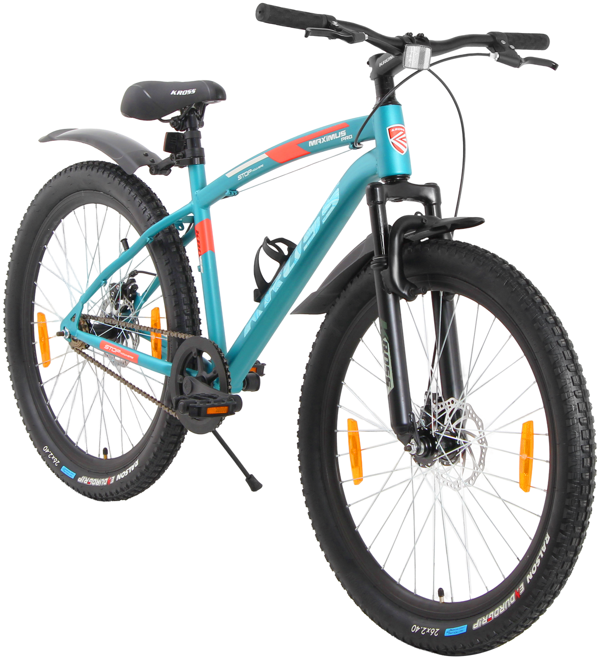 MAXIMUS PRO 26T Single Speed Mountain Bike with Suspension Fork, Dual Disc Brakes, Steel Frame, 2.4” Tyres & Alloy Double-Wall Rims