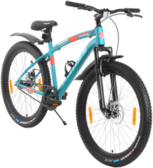 MAXIMUS PRO 26T Single Speed Mountain Bike with Suspension Fork, Dual Disc Brakes, Steel Frame, 2.4” Tyres & Alloy Double-Wall Rims