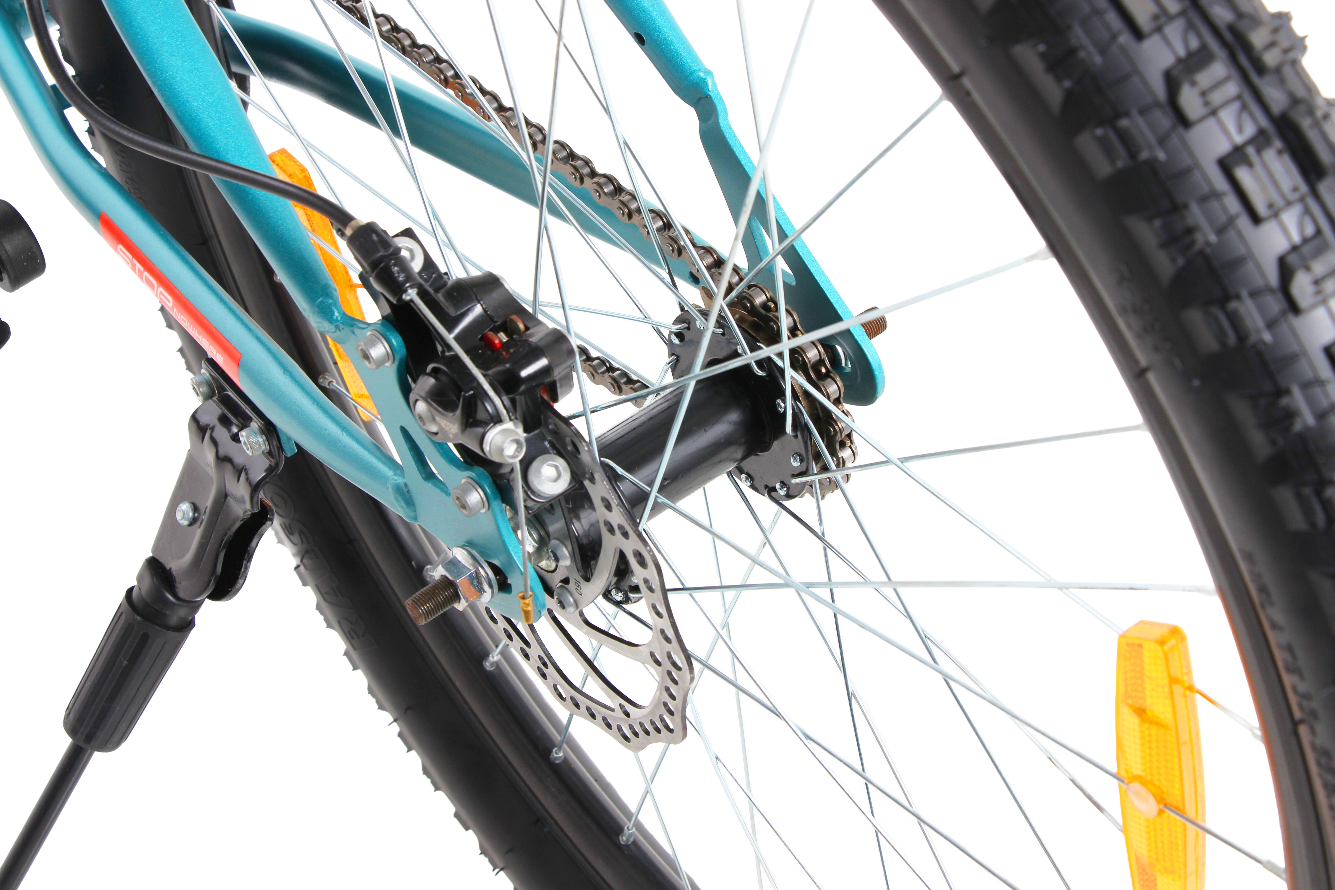 MAXIMUS PRO 26T Single Speed Mountain Bike with Suspension Fork, Dual Disc Brakes, Steel Frame, 2.4” Tyres & Alloy Double-Wall Rims