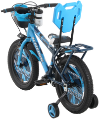 KROSS Romax 16T Kids Bicycle – Single Speed, Dual-Color Steel Frame, Caliper Brakes, Basket, Bottle Holder & Side Supporters (Blue)