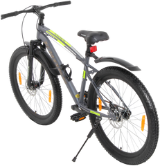 MAXIMUS PRO 26T Single Speed Mountain Bike with Suspension Fork, Dual Disc Brakes, Steel Frame, 2.4” Tyres & Alloy Double-Wall Rims (Grey)