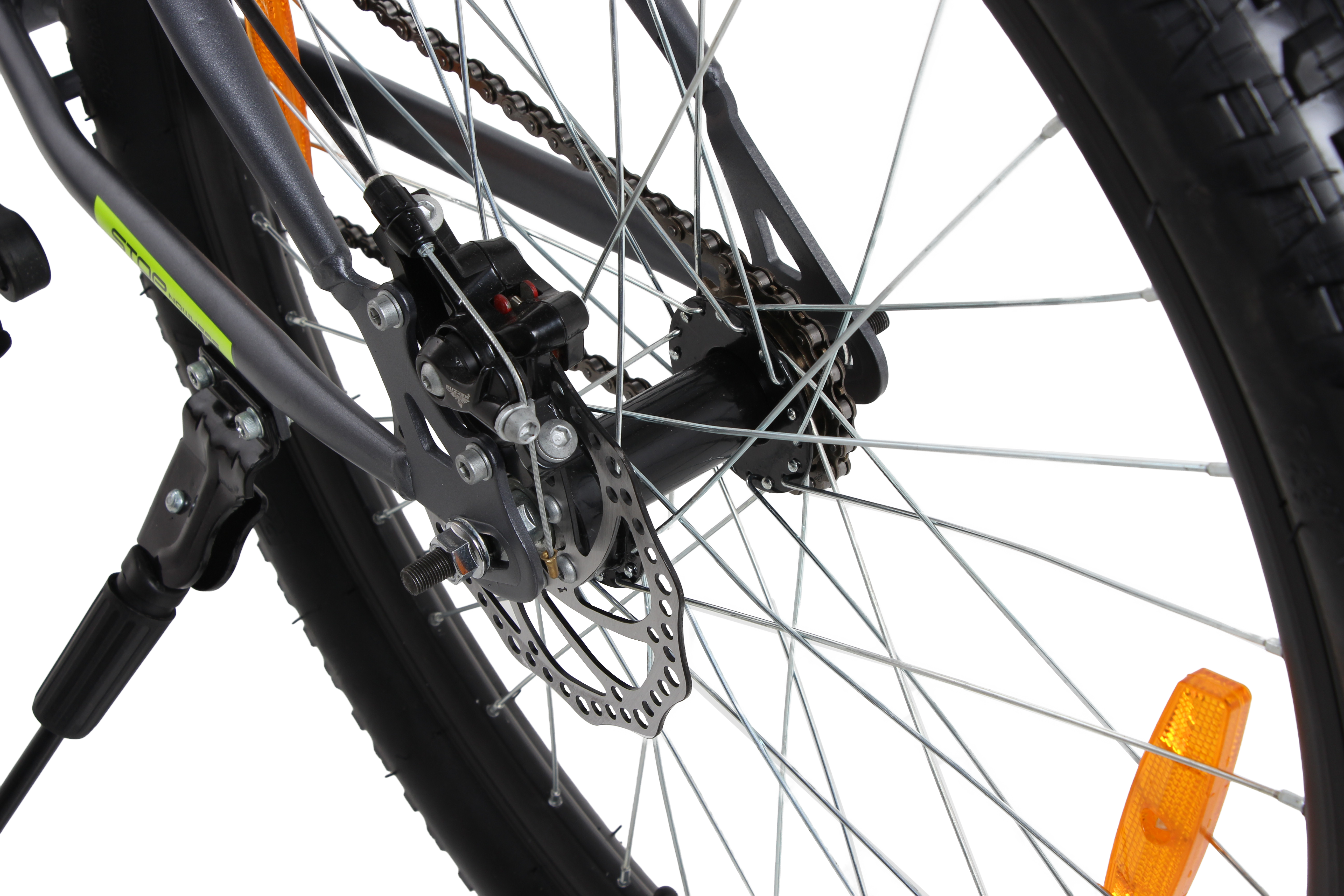 MAXIMUS PRO 26T Single Speed Mountain Bike with Suspension Fork, Dual Disc Brakes, Steel Frame, 2.4” Tyres & Alloy Double-Wall Rims (Grey)