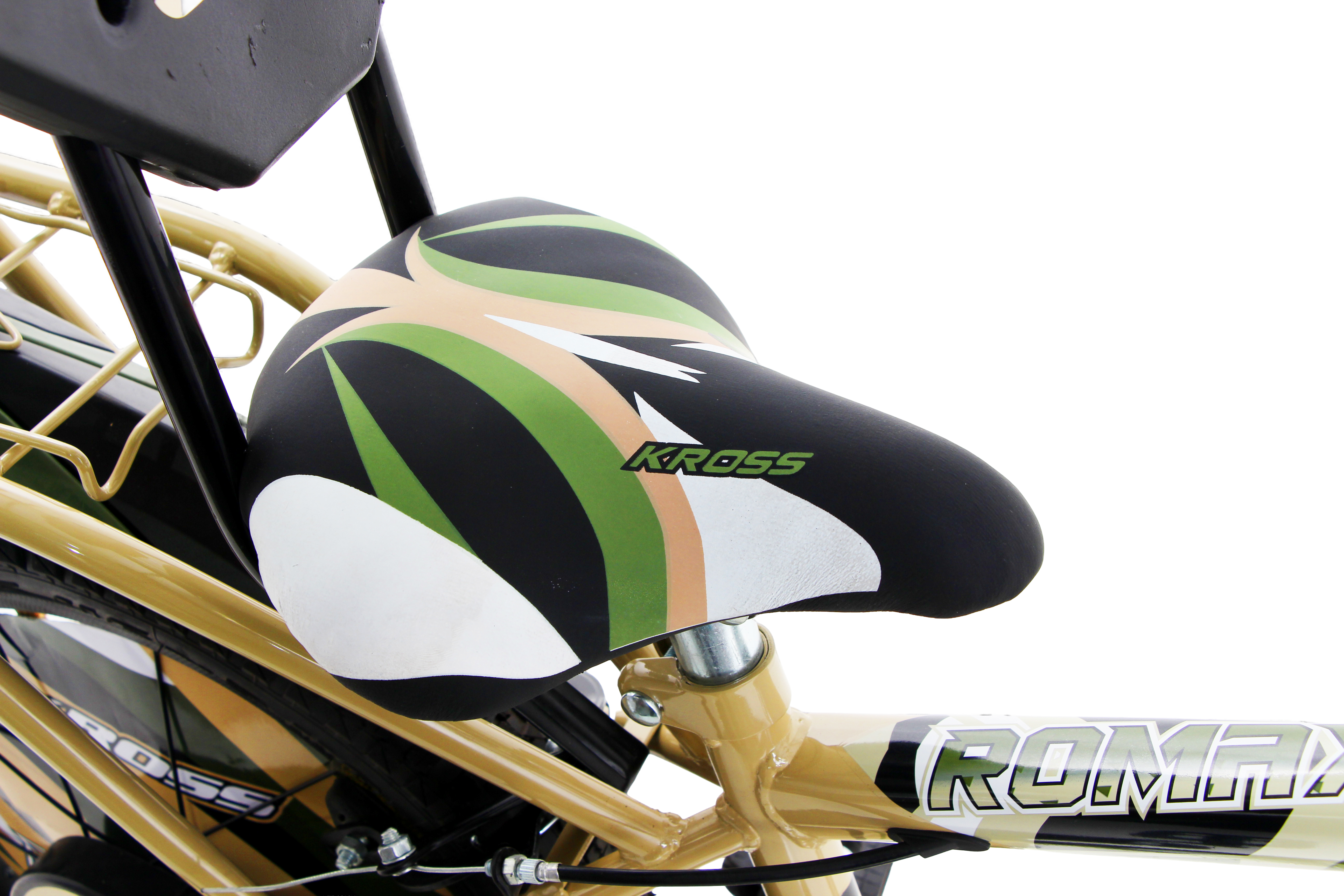 KROSS Romax 16T Kids Bicycle – Single Speed, Dual-Color Steel Frame, Caliper Brakes, Basket, Bottle Holder & Side Supporters