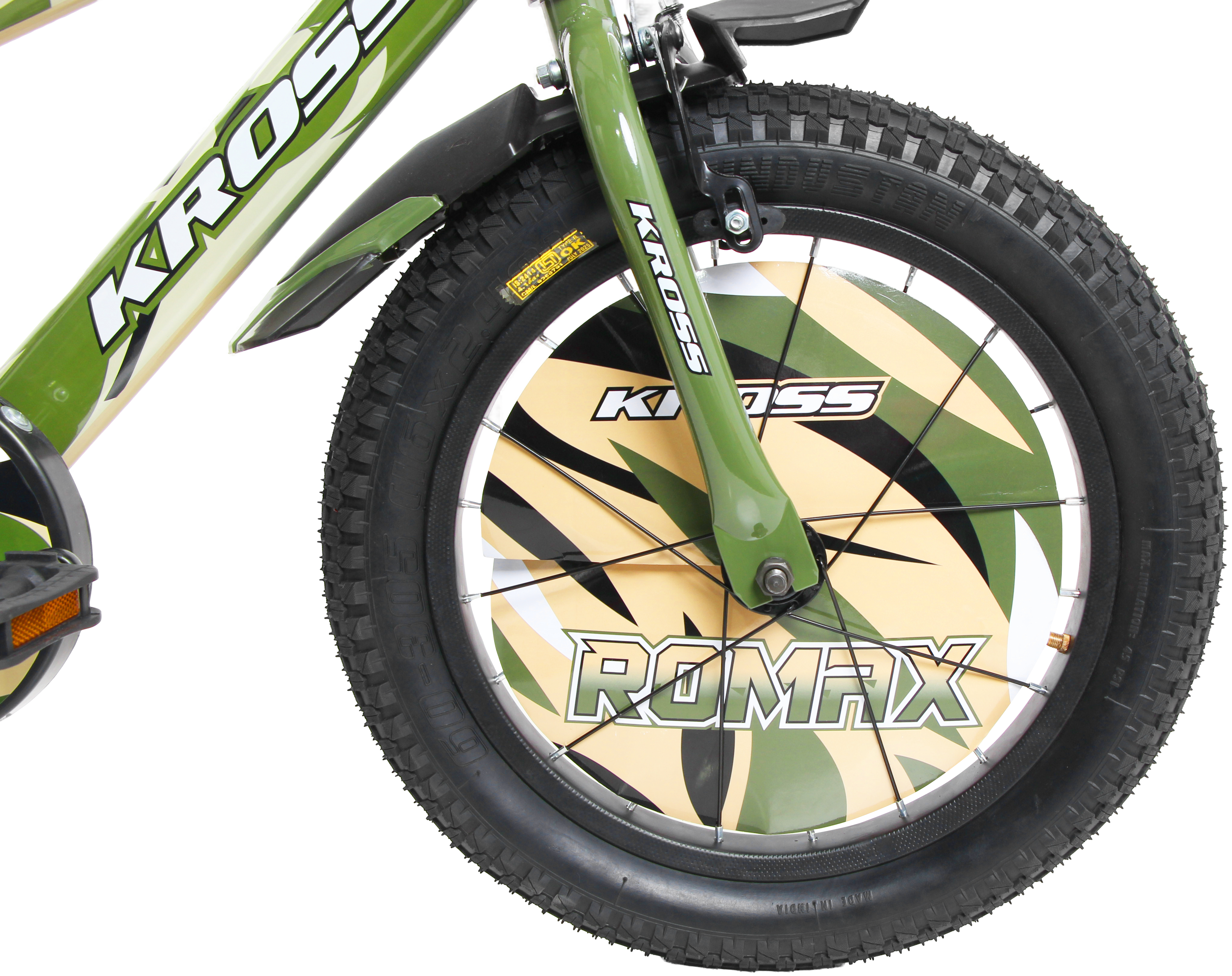 KROSS Romax 16T Kids Bicycle – Single Speed, Dual-Color Steel Frame, Caliper Brakes, Basket, Bottle Holder & Side Supporters