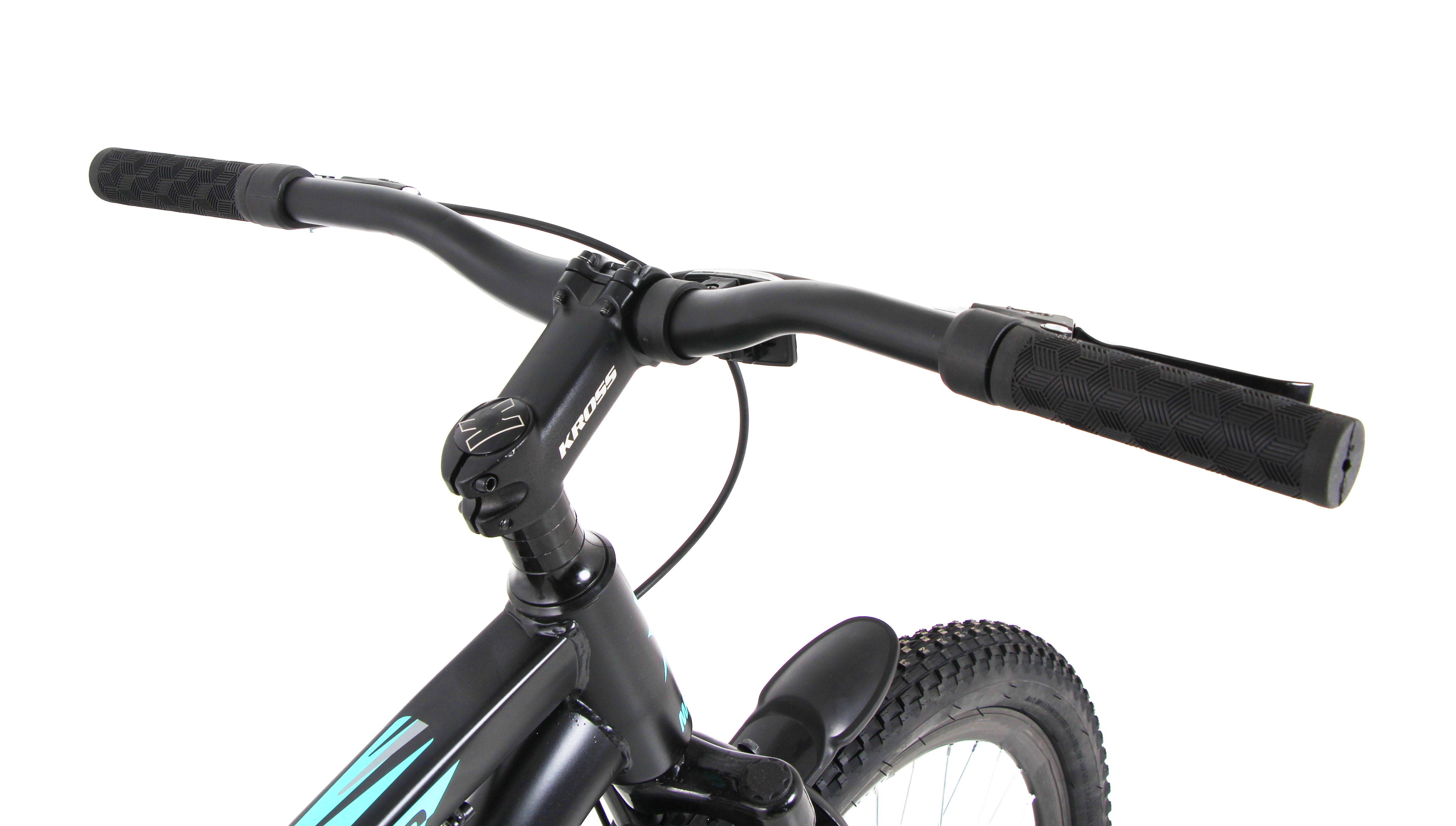 Kross Maximus Pro 26T Mountain Bike – Steel Frame, Suspension Fork, Dual Disc Brakes, Wide 2.35” Tyres (Black-Blue, Single Speed)