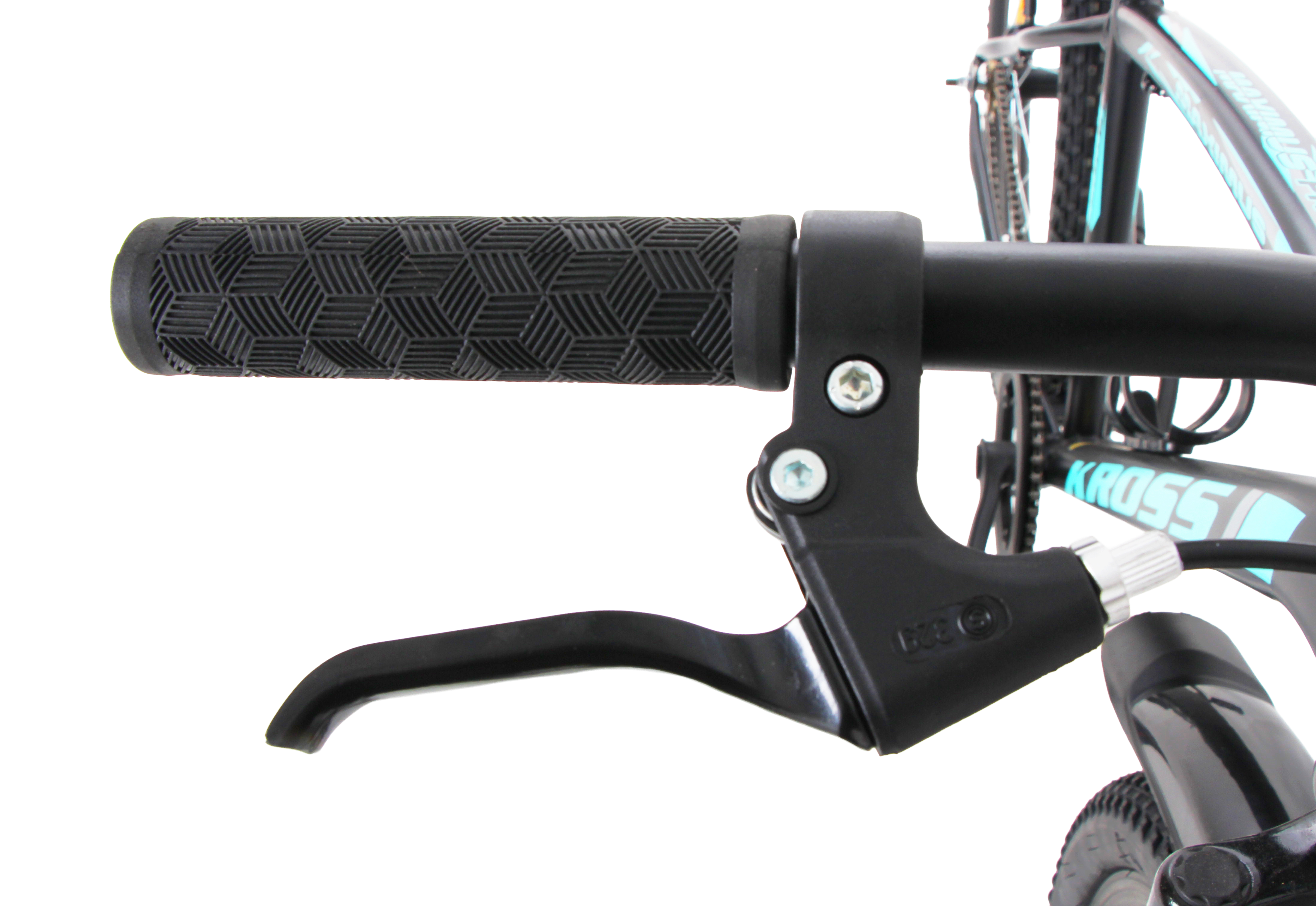 Kross Maximus Pro 26T Mountain Bike – Steel Frame, Suspension Fork, Dual Disc Brakes, Wide 2.35” Tyres (Black-Blue, Single Speed)