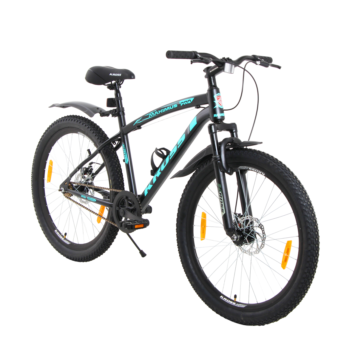 Maximus Pro Kross 26T Mountain Bike – Single Speed, Disc Brakes, Dual Suspension, Black & Blue