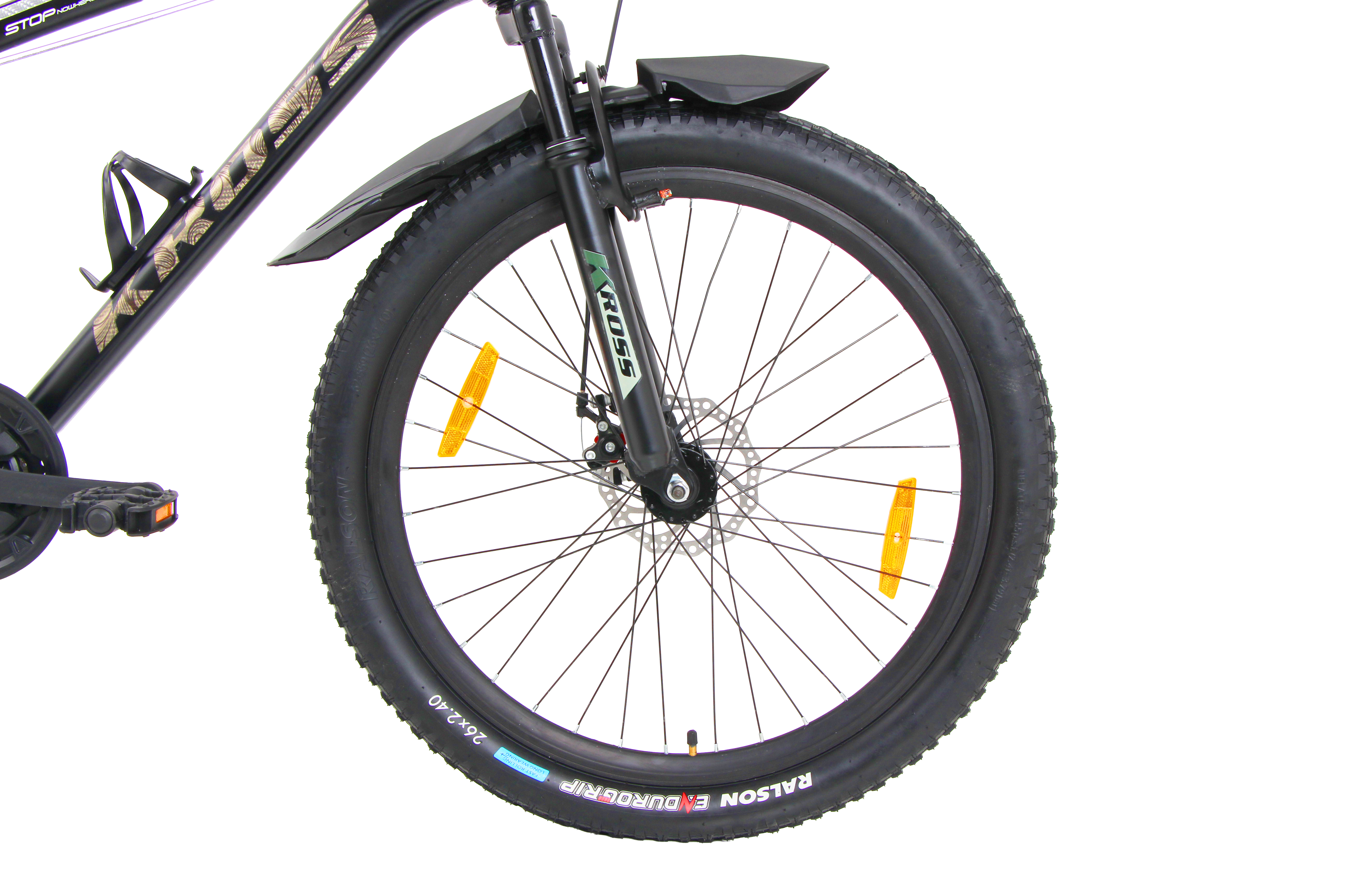 Kross Maximus Pro 26T Mountain Bike – 21-Speed Shimano Tourney Drivetrain, TIG-Welded Steel Frame, Suspension Fork, Dual Disc Brakes, 2.40” Wide Tyres & Alloy Double-Wall Rims (Glossy Black)